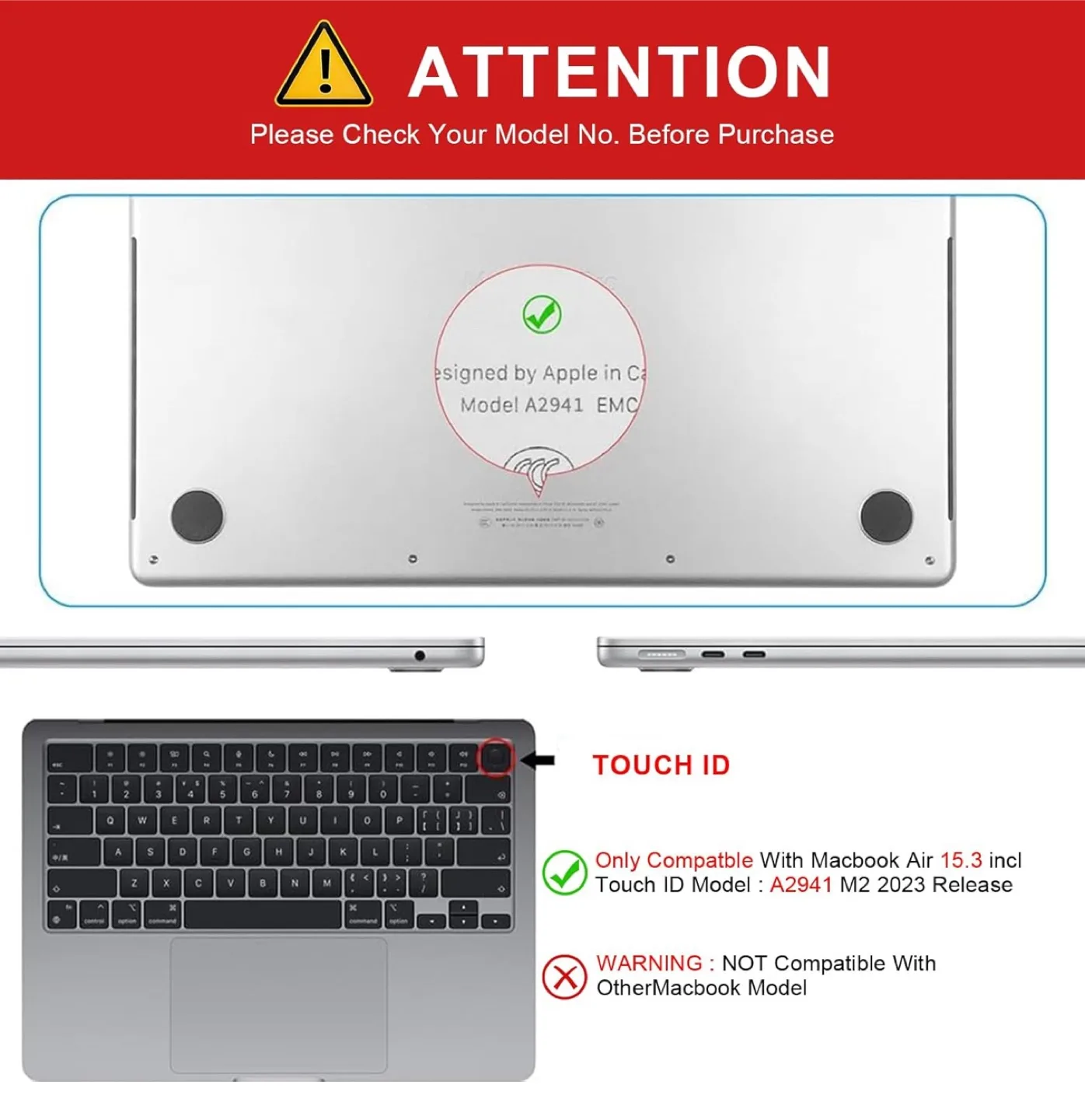 Macbook Air 15 Hard Shell Case image indicator(4)