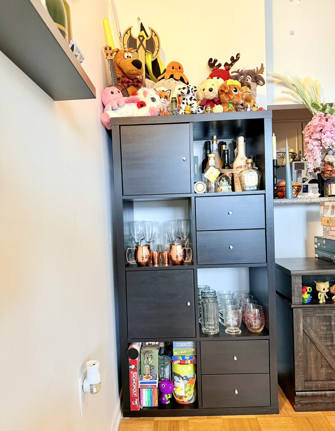 IKEA Kallax (4x2) - 2 doors and 2 pairs of drawers (Black/Brown) - photo 3