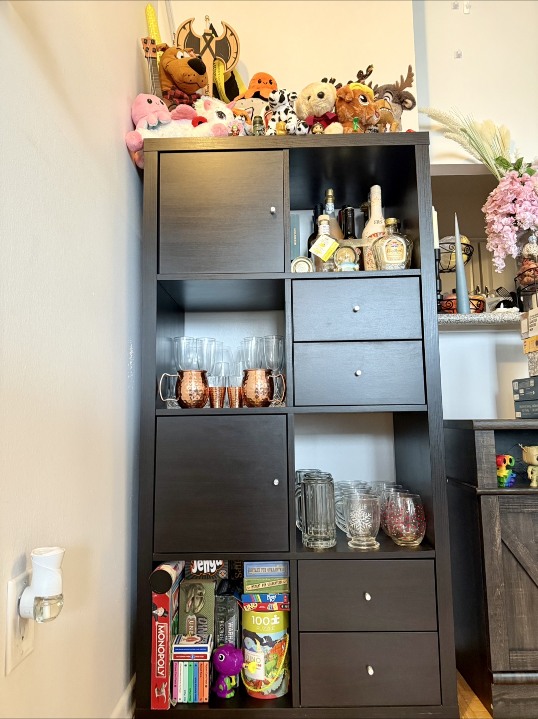 IKEA Kallax (4x2) - 2 doors and 2 pairs of drawers (Black/Brown) - photo 4