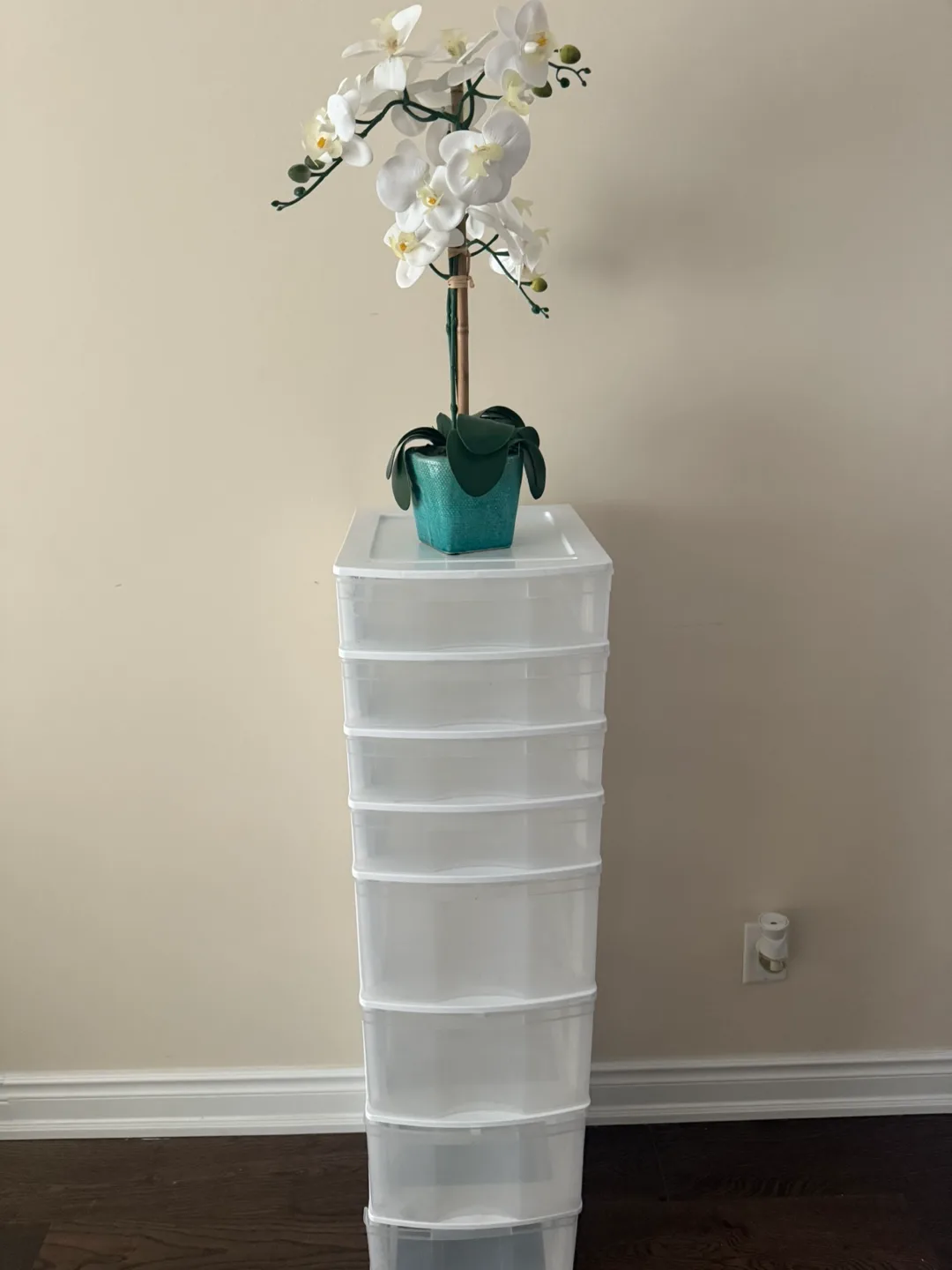 Tall White Plastic Storage Tower thumbnail