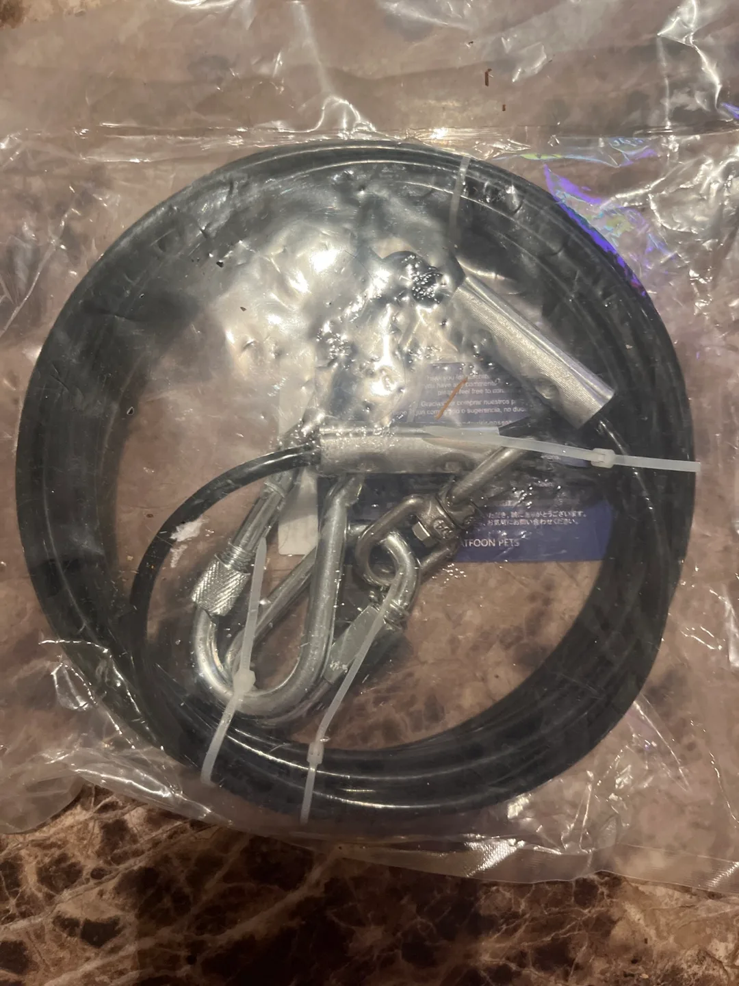 Watfoon Indestructible Dog Tie-Out Cable - NEW image indicator(2)