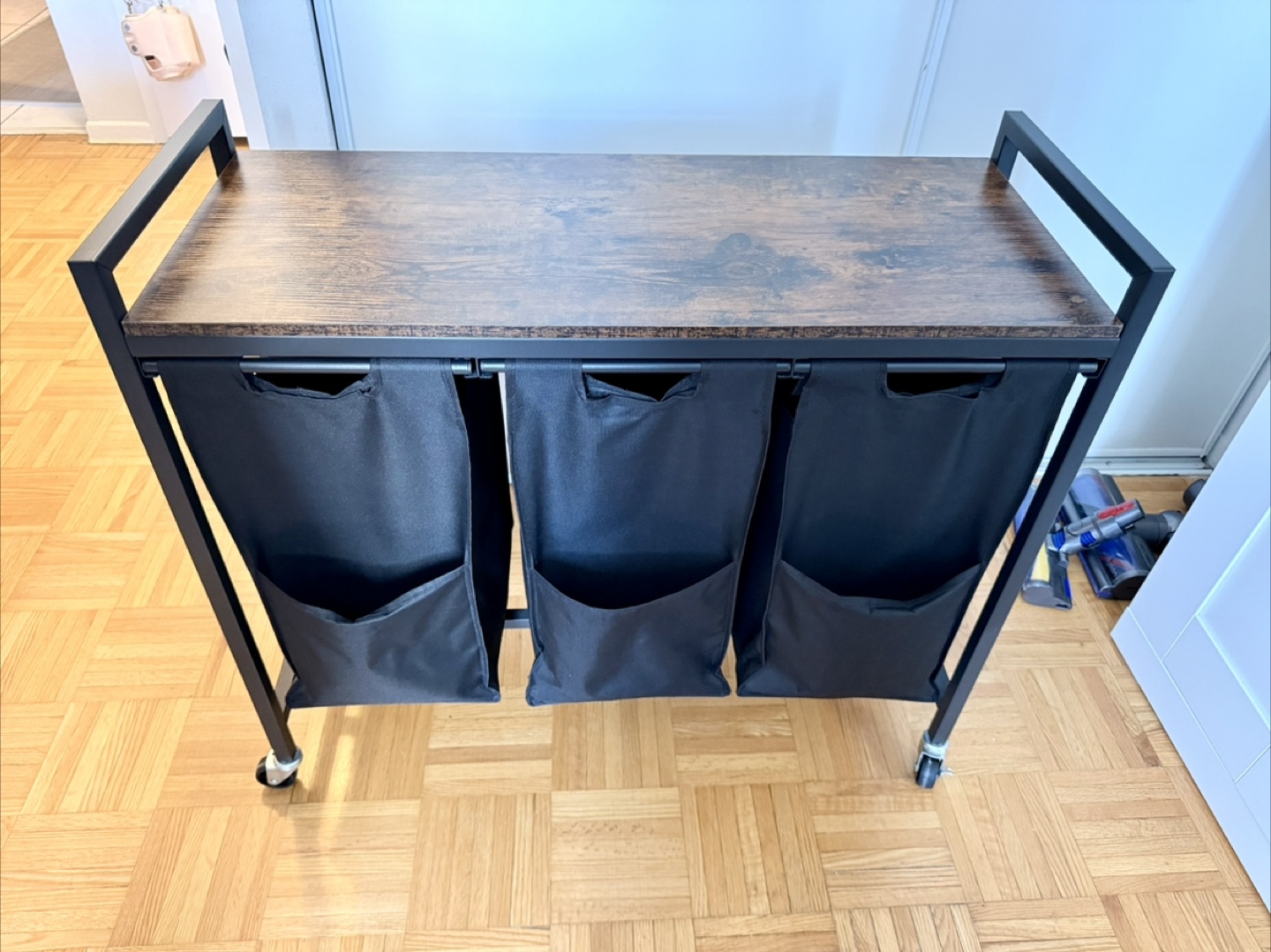 Laundry Sorter Cart with Table Top - Black (Industrial) - photo 2