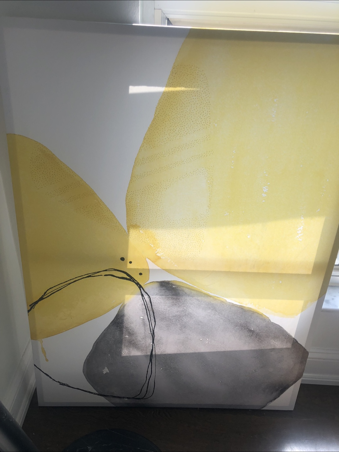 Abstract Yellow & Grey Wall Art - photo 3