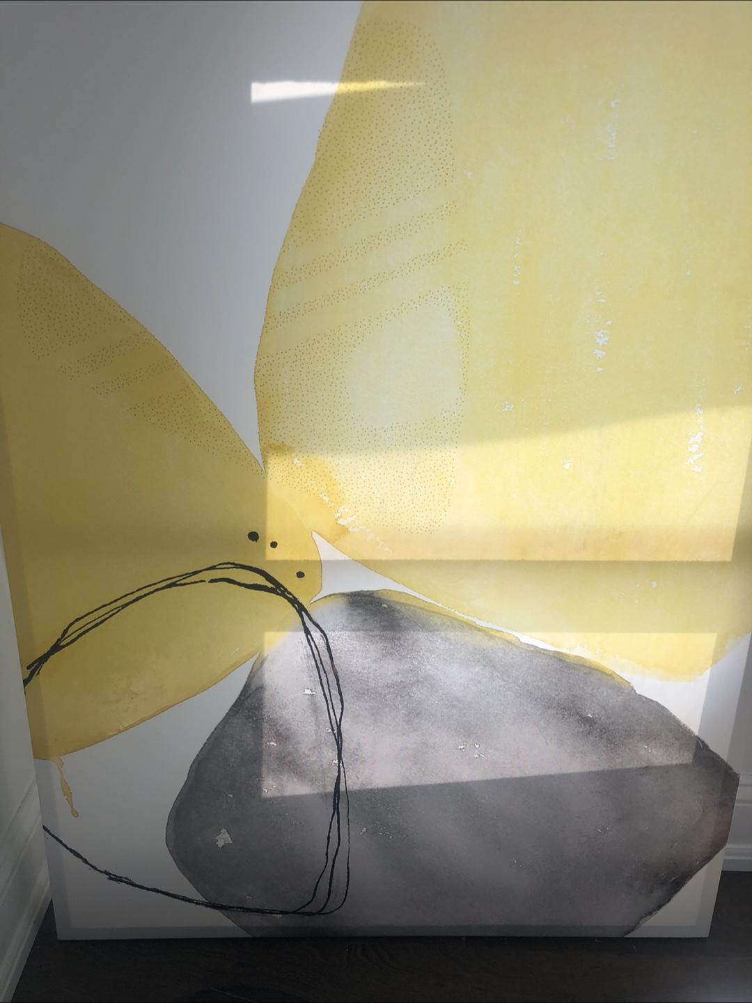 Abstract Yellow & Grey Wall Art