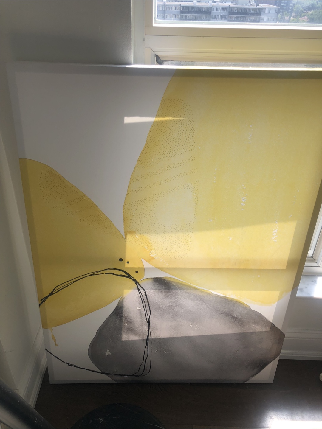 Abstract Yellow & Grey Wall Art - photo 2