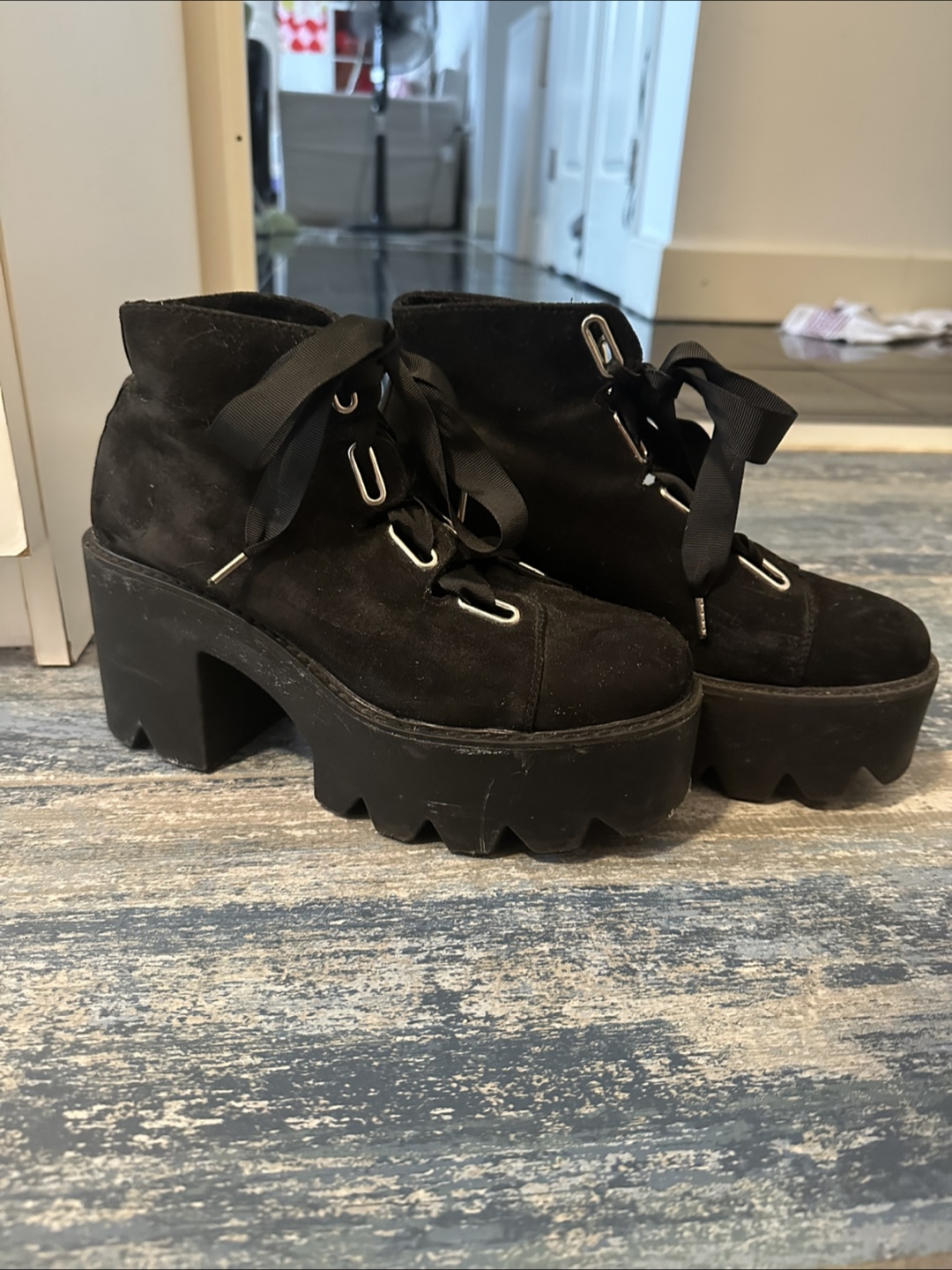 Black Platform Ankle Boots - photo 2