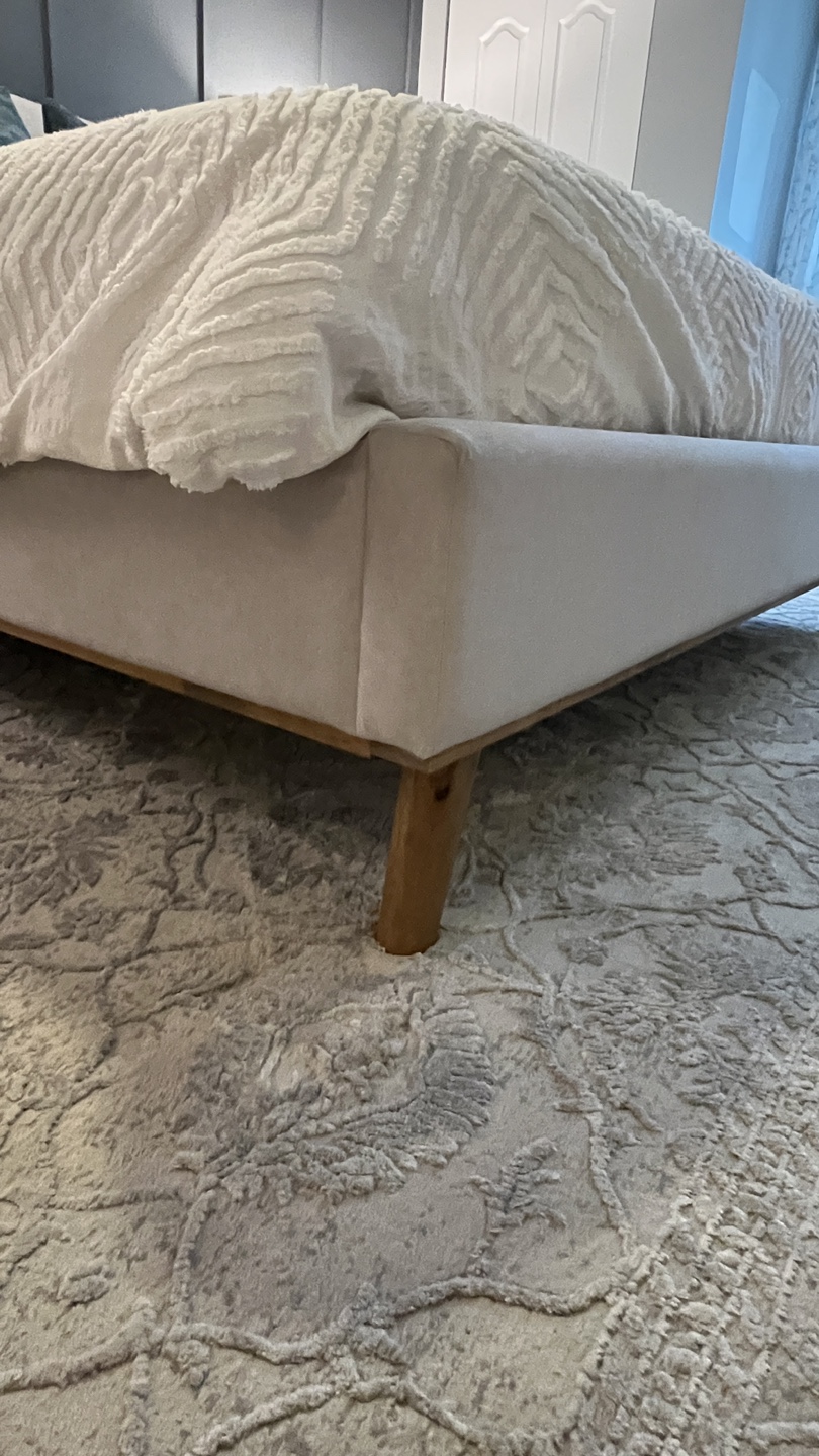 Carme Mid-Century Modern Tufted Queen Bed - Grey - photo 2