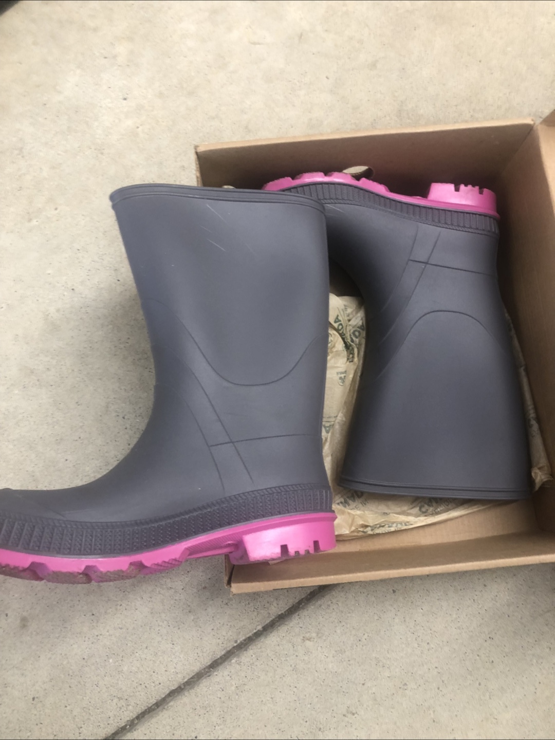 Kamik Stomp Kids Rain Boots - Size 2 - Charcoal/Magenta - photo 2