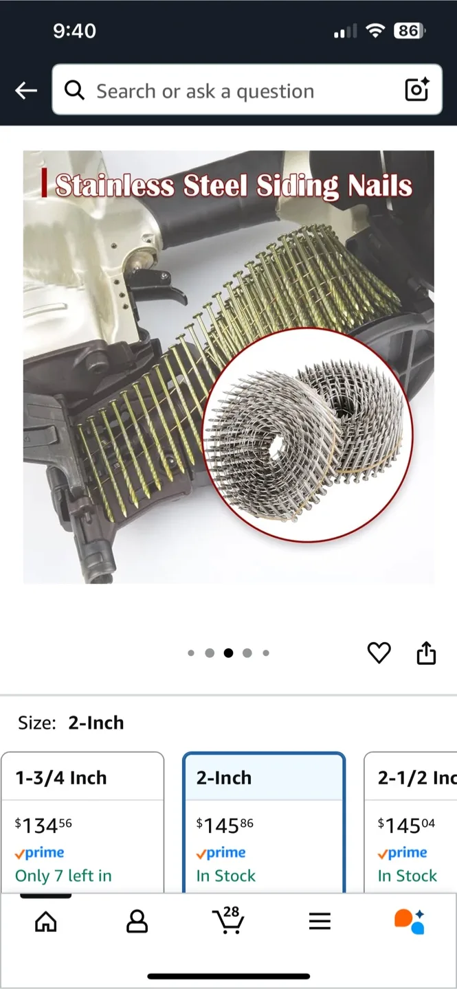 2-Inch Stainless Steel Siding Nails 3600 pcs image indicator(4)