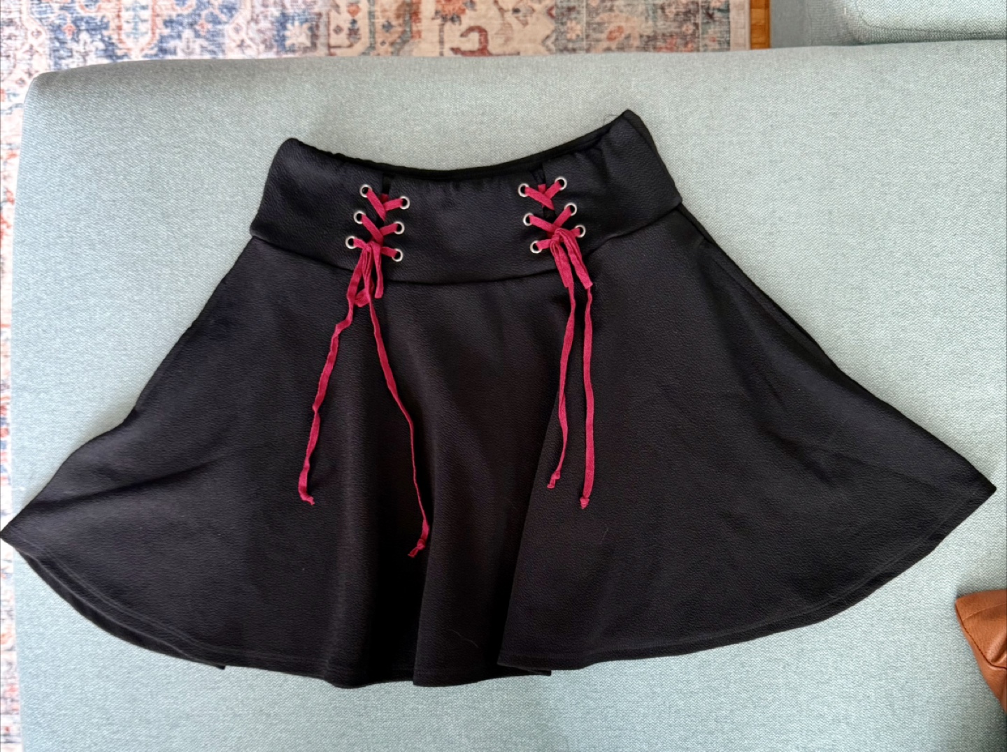 Set of 2 Women’s Mini Skirts - US Size 4 (Red Plaid & Black) - photo 3