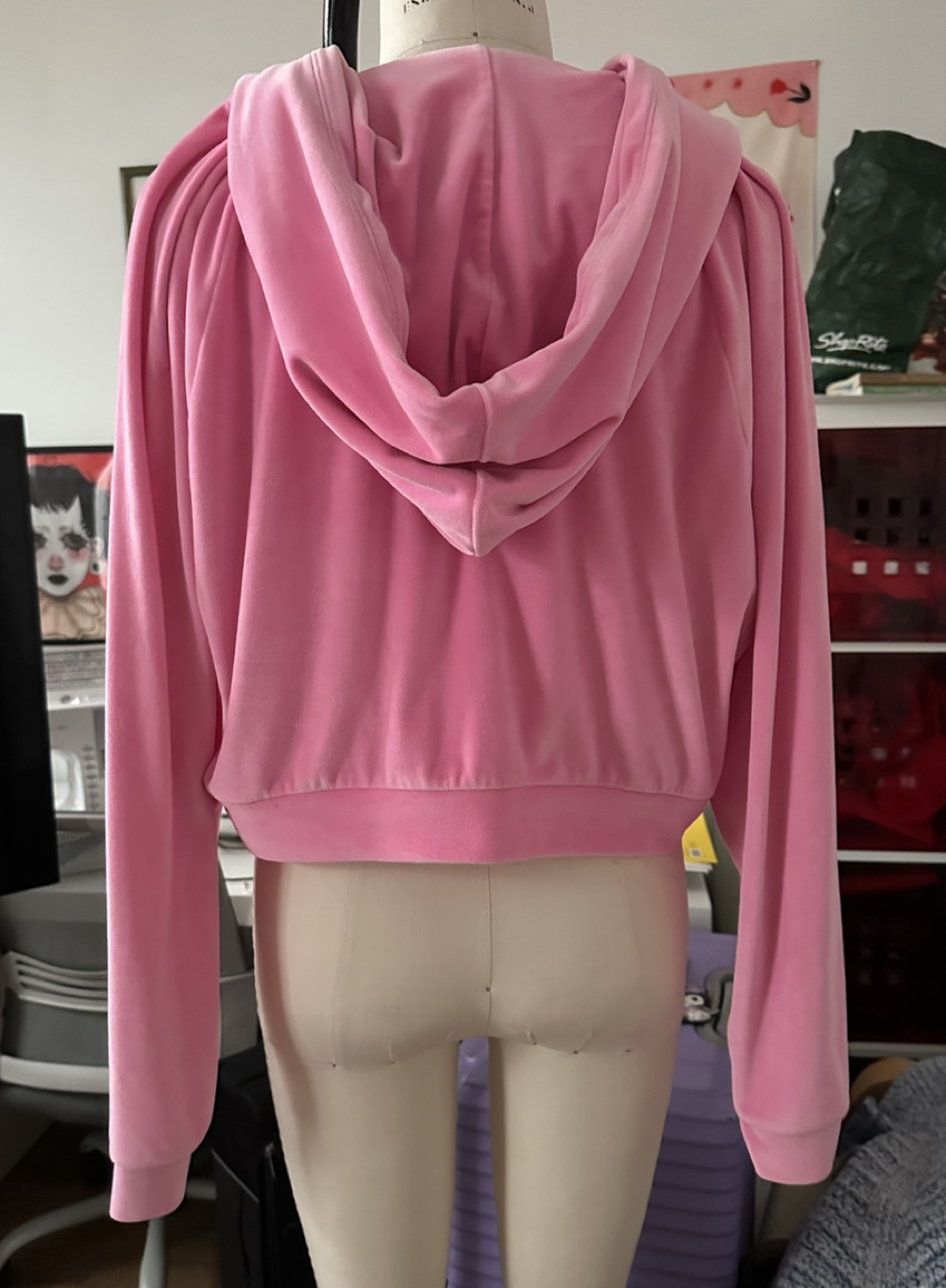 Victoria's Secret Pink Velour Zip-Up Hoodie - Size L - photo 2