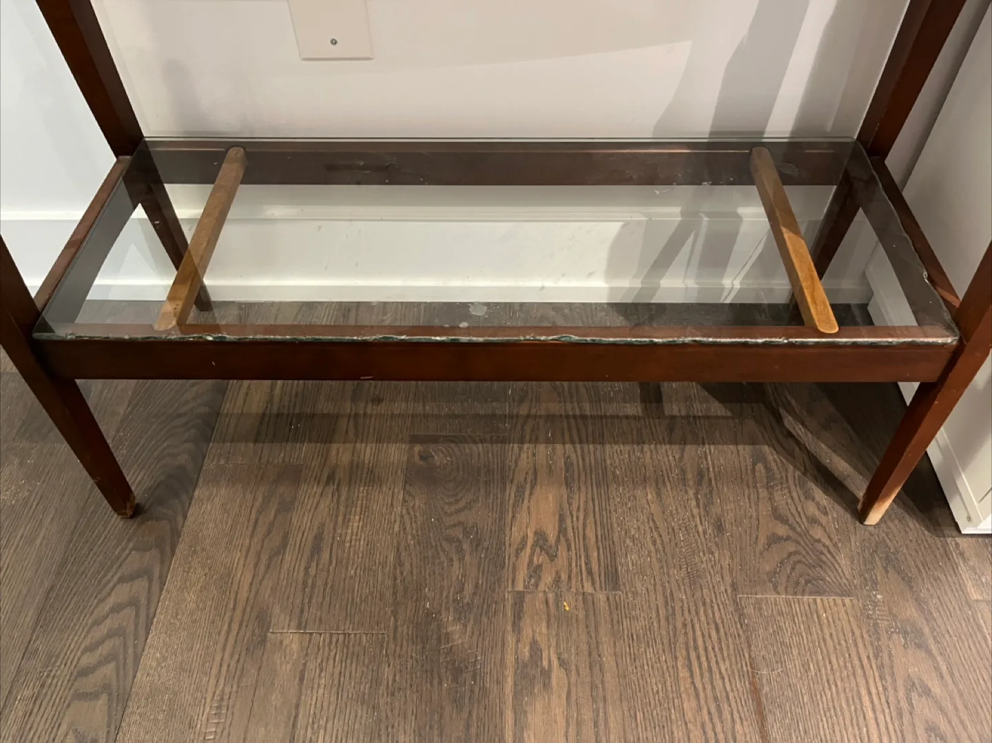 Vintage Wood & Glass Console Table image indicator(4)