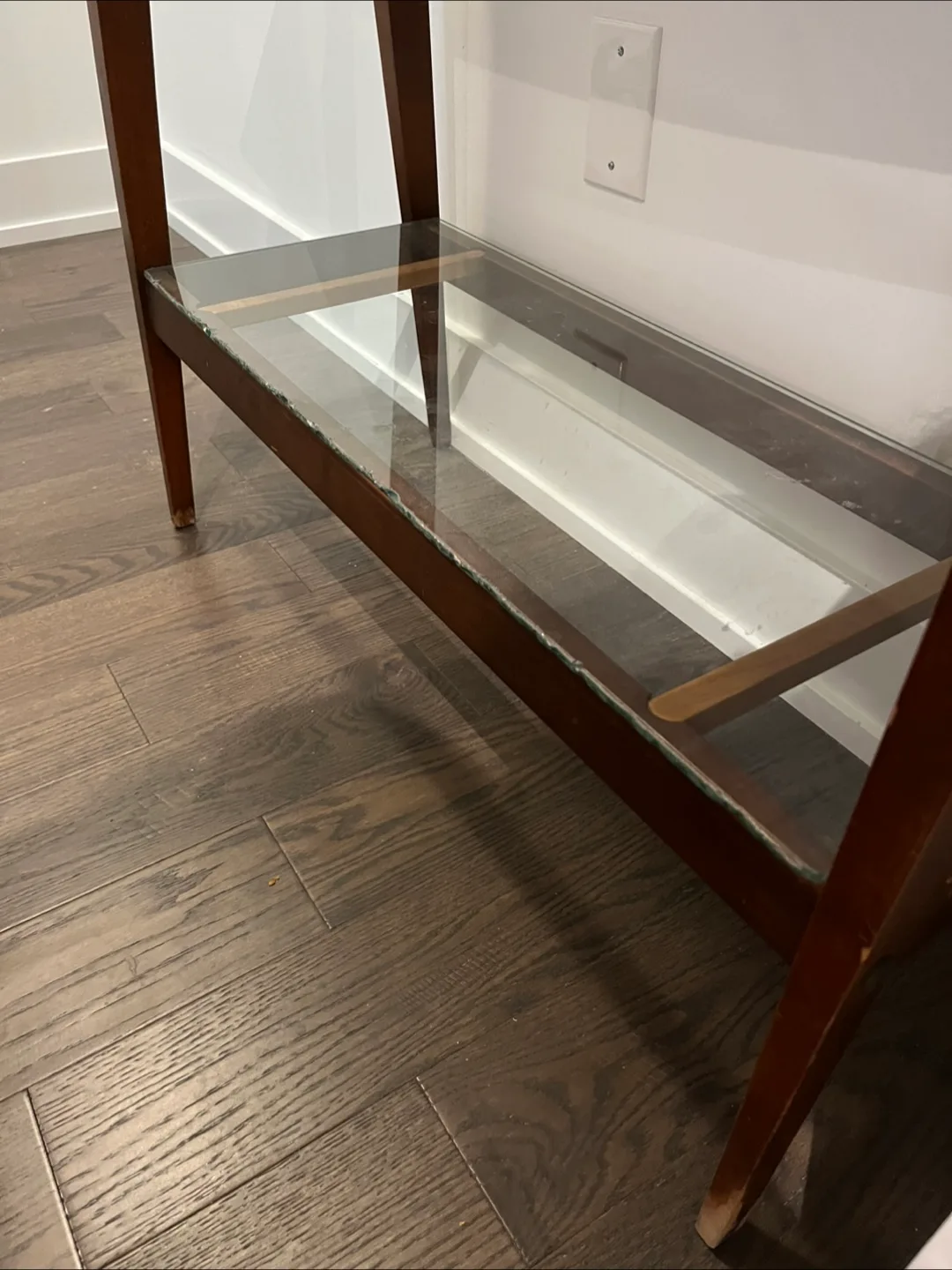 Vintage Wood & Glass Console Table image indicator(5)