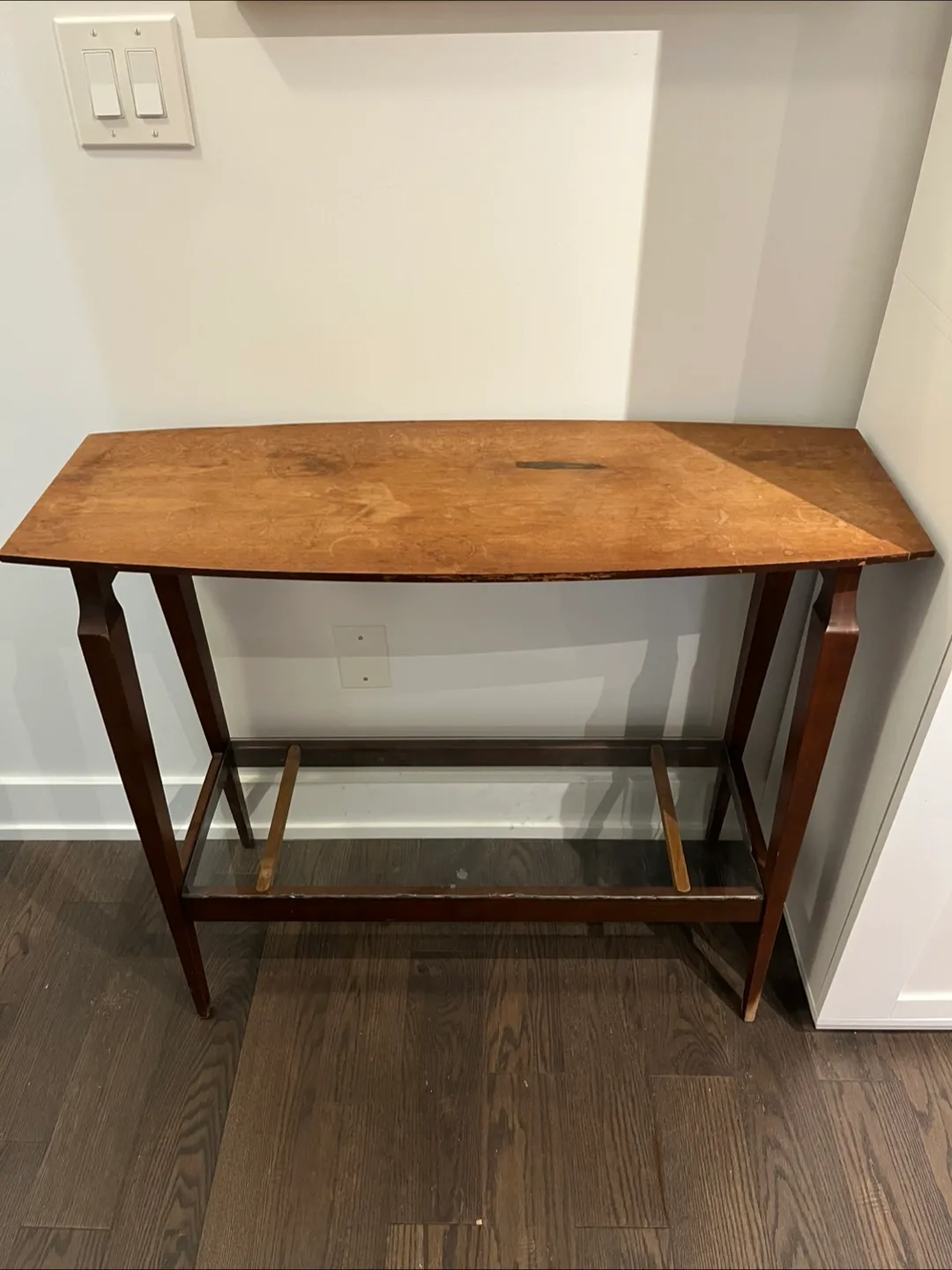 Vintage Wood & Glass Console Table image indicator(2)