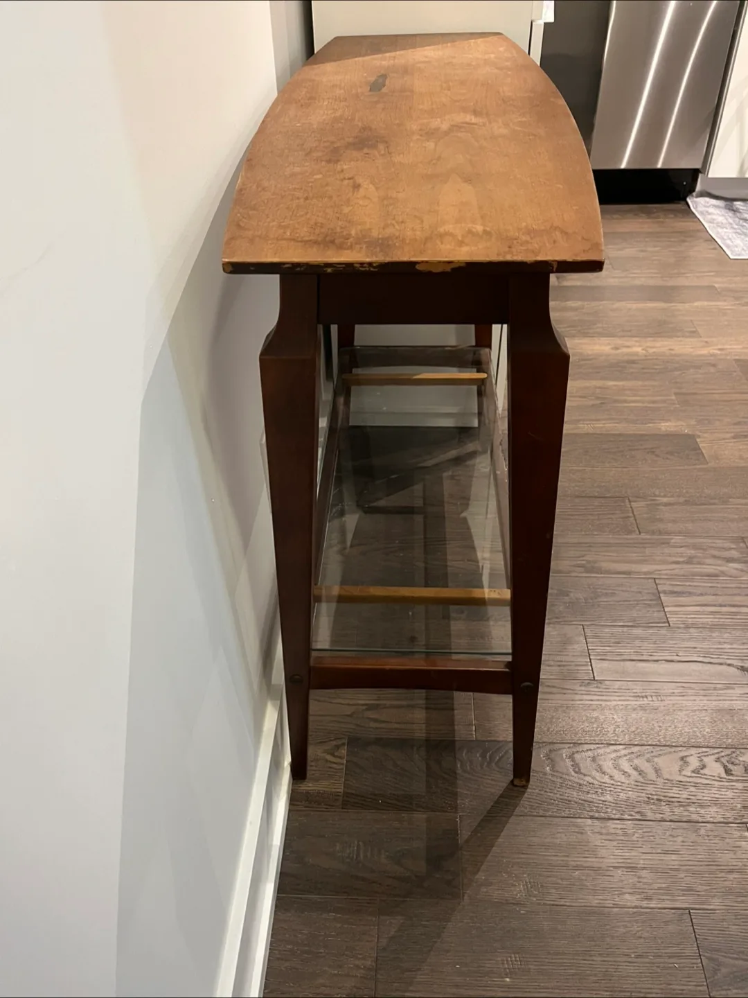 Vintage Wood & Glass Console Table image indicator(6)