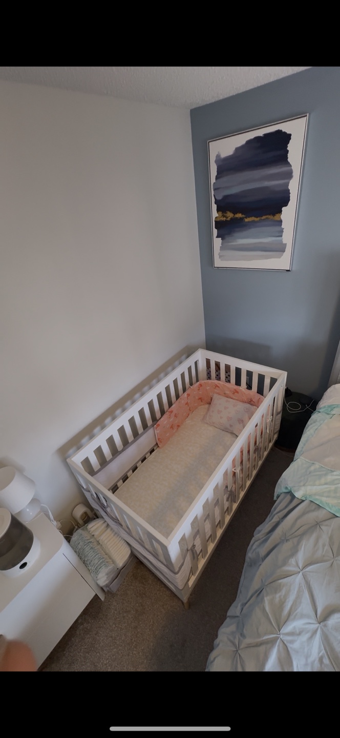 White Baby Crib + mattress