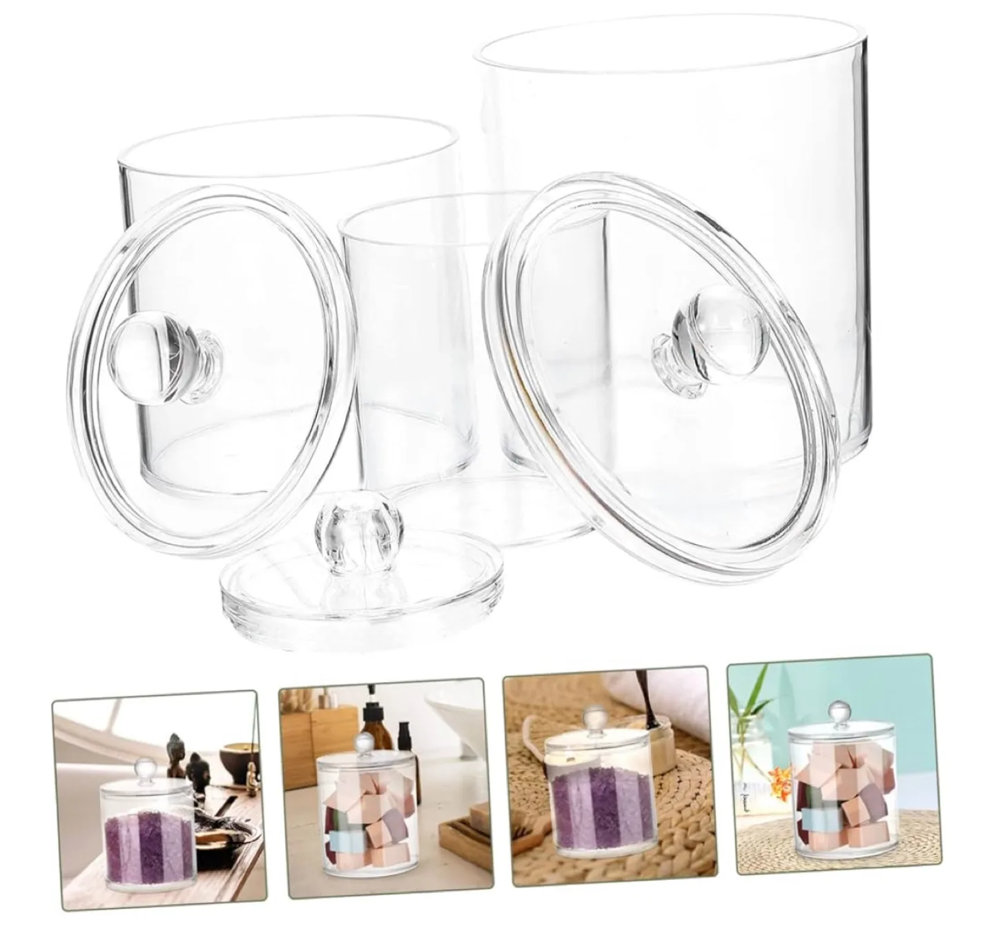 Clear Acrylic Canisters - Set of 3 thumbnail