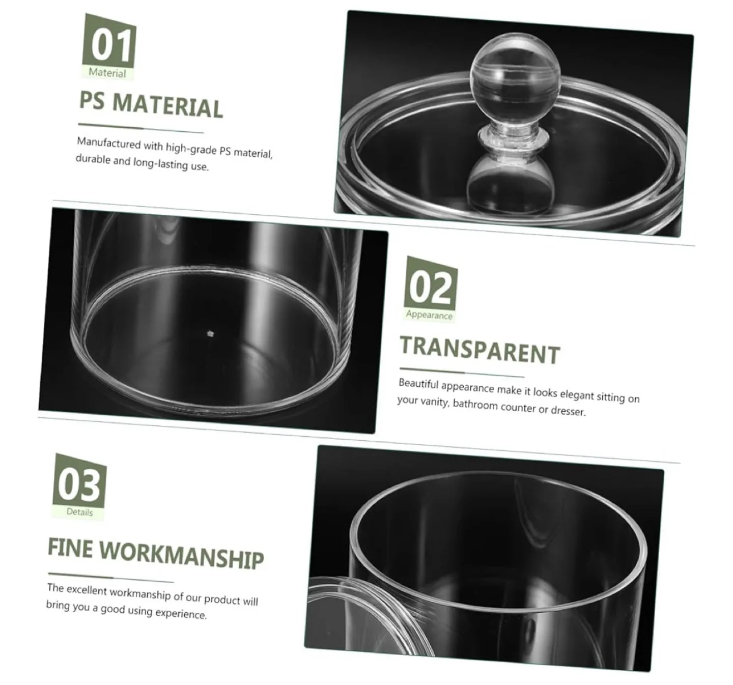 Clear Acrylic Canisters - Set of 3 image indicator(2)