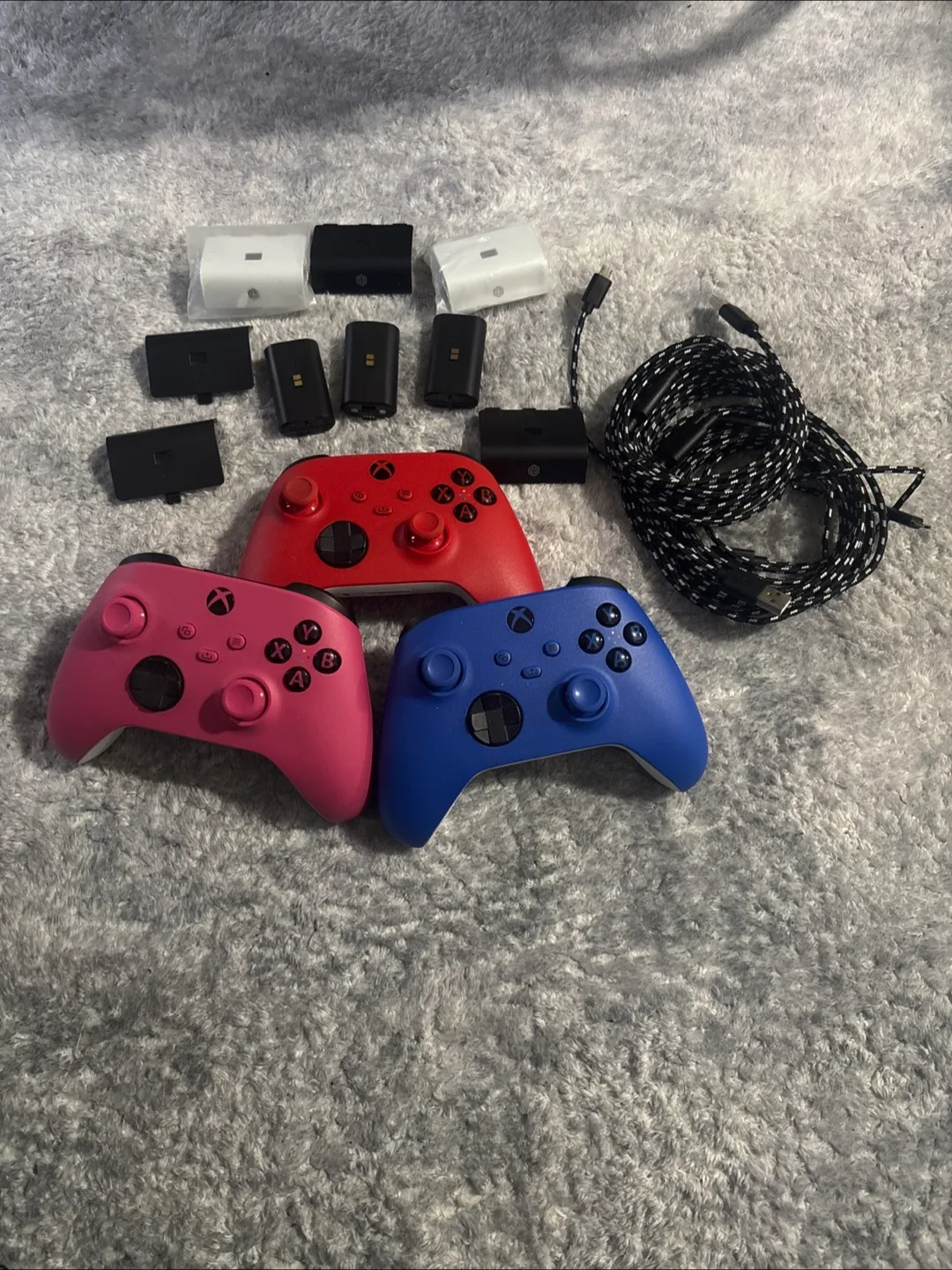 Xbox Wireless Controllers - Red, Blue, Pink thumbnail