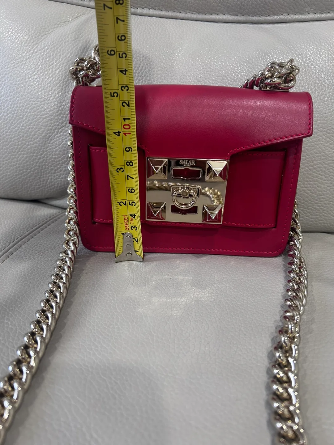 SALAR Milano red Leather Chain Bag image indicator(6)