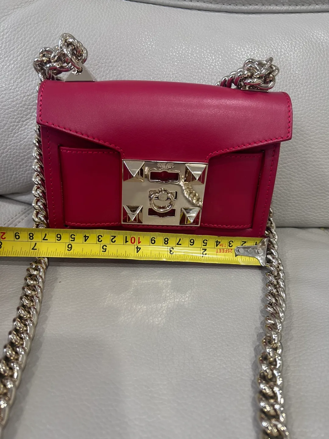 SALAR Milano red Leather Chain Bag image indicator(5)