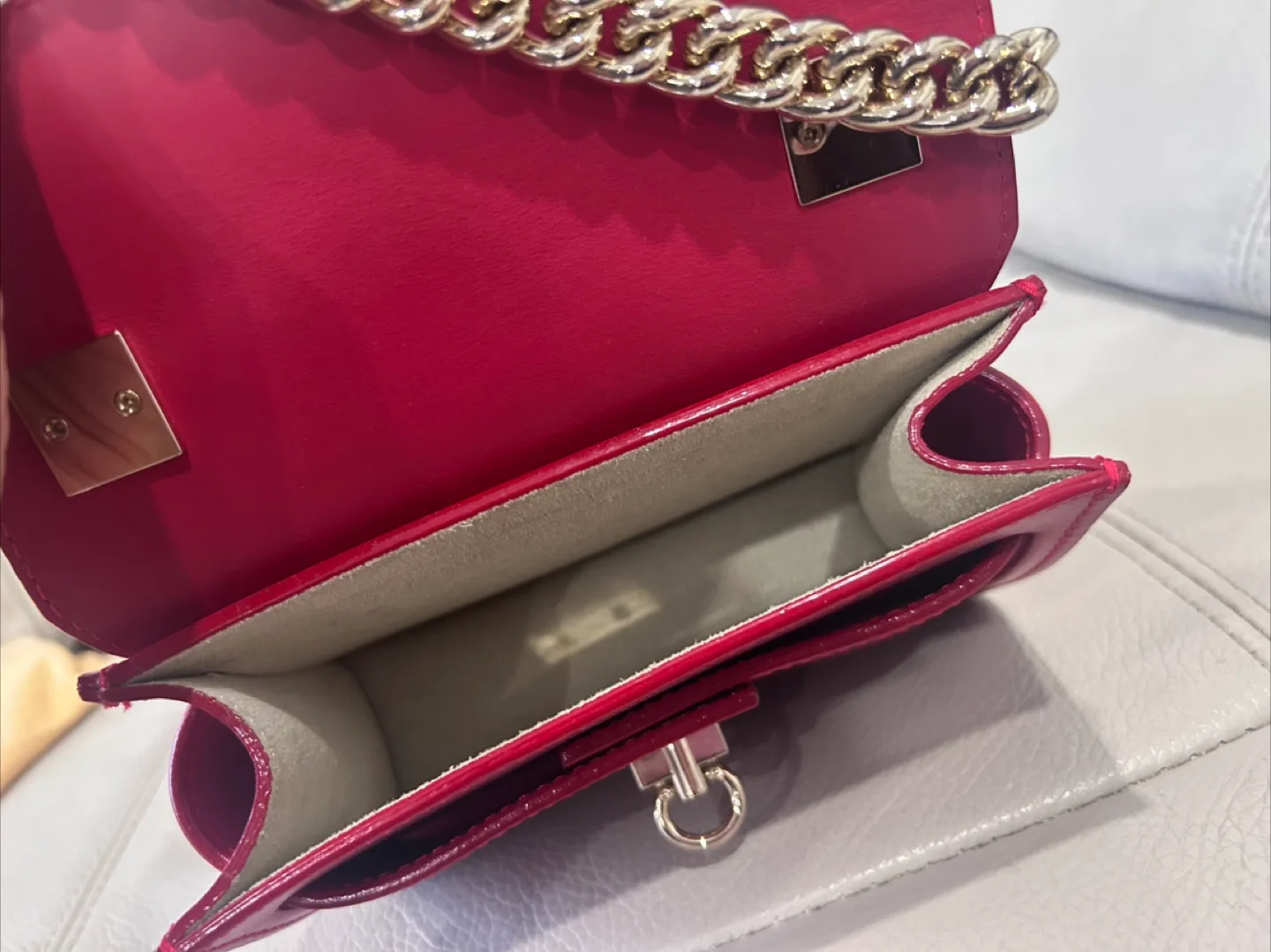 SALAR Milano red Leather Chain Bag image indicator(4)