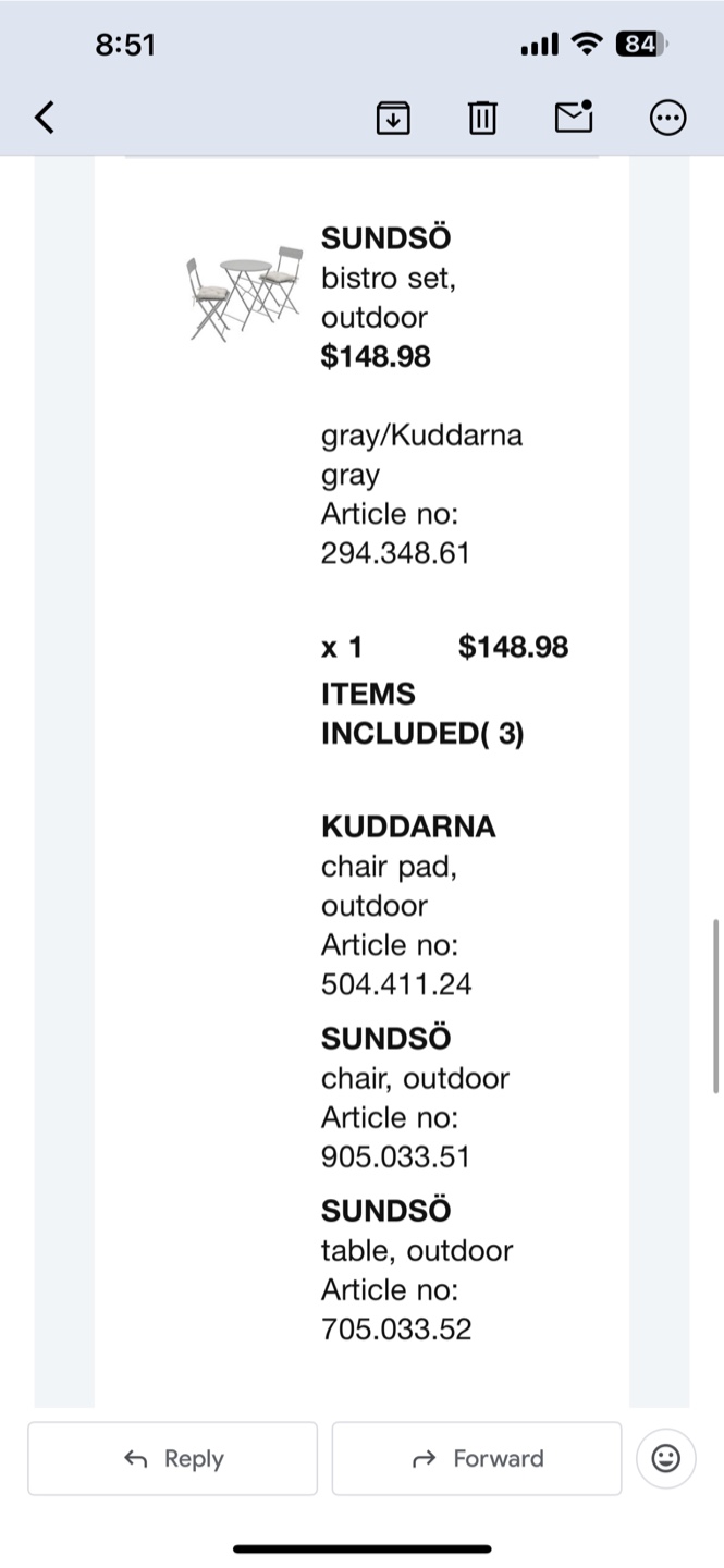 IKEA SUNDSÖ Bistro Set - Outdoor, Gray - photo 5