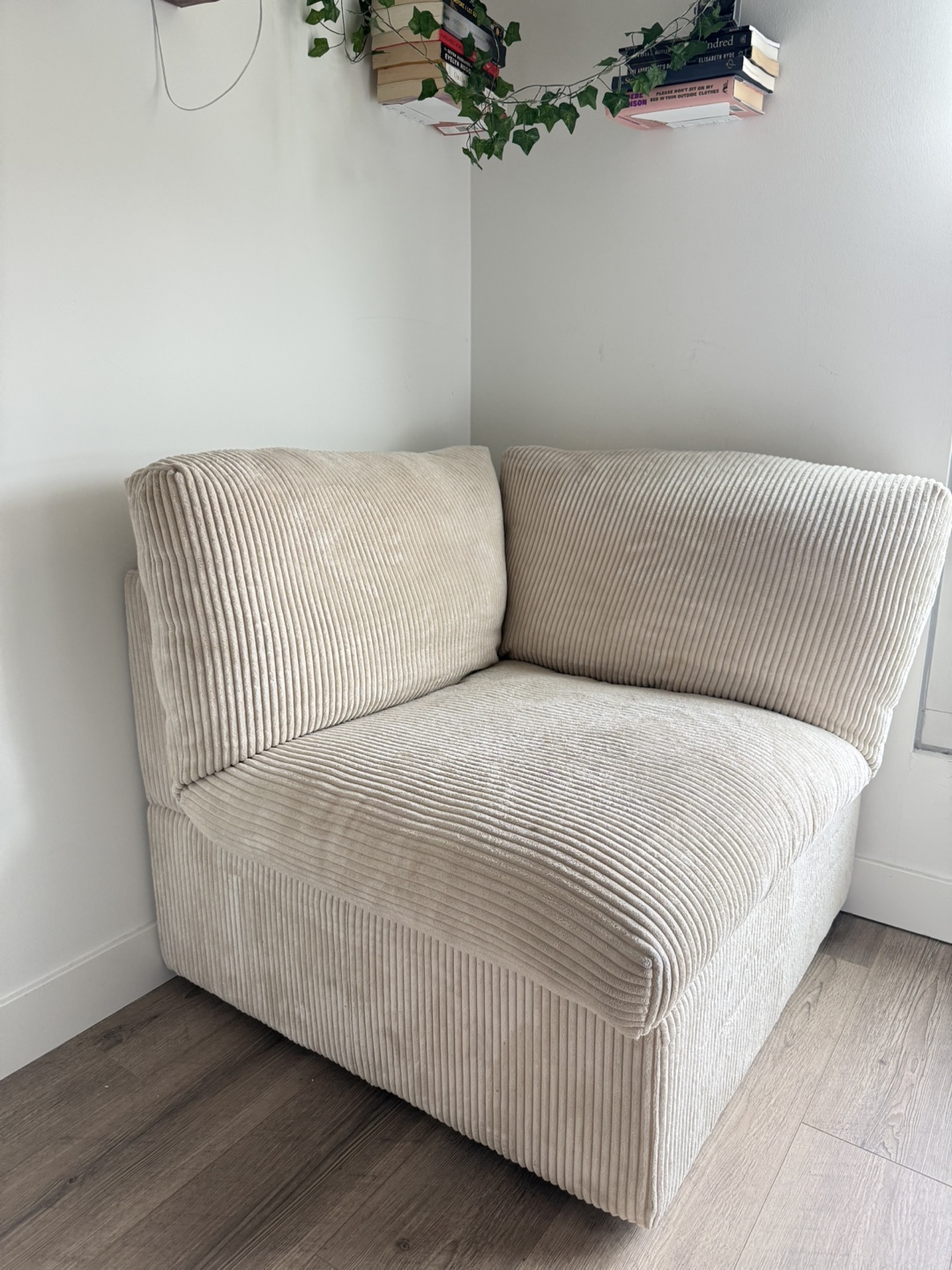 Corduroy Corner Chair - Beige - photo 2