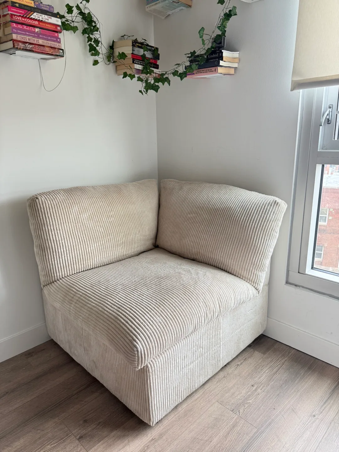 Corduroy Corner Chair - Beige thumbnail