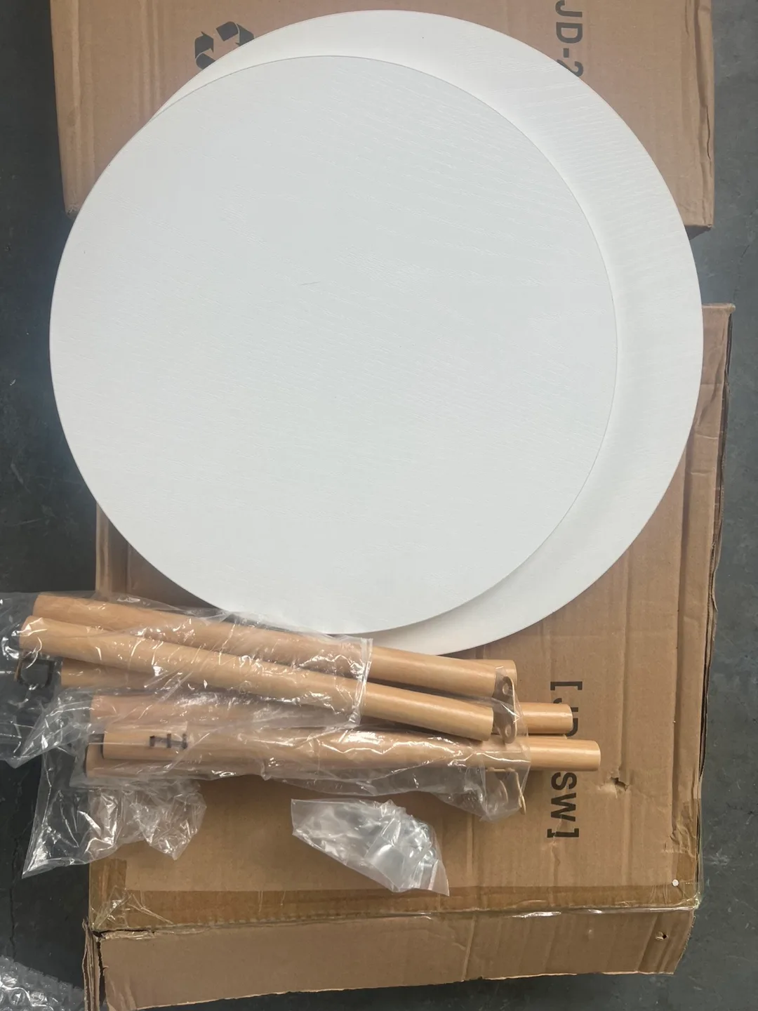 White Round Side Table - New in Box thumbnail