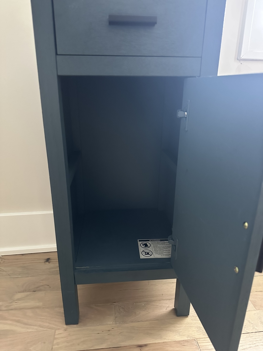 Blue Storage Cabinet with Drawer - photo 2