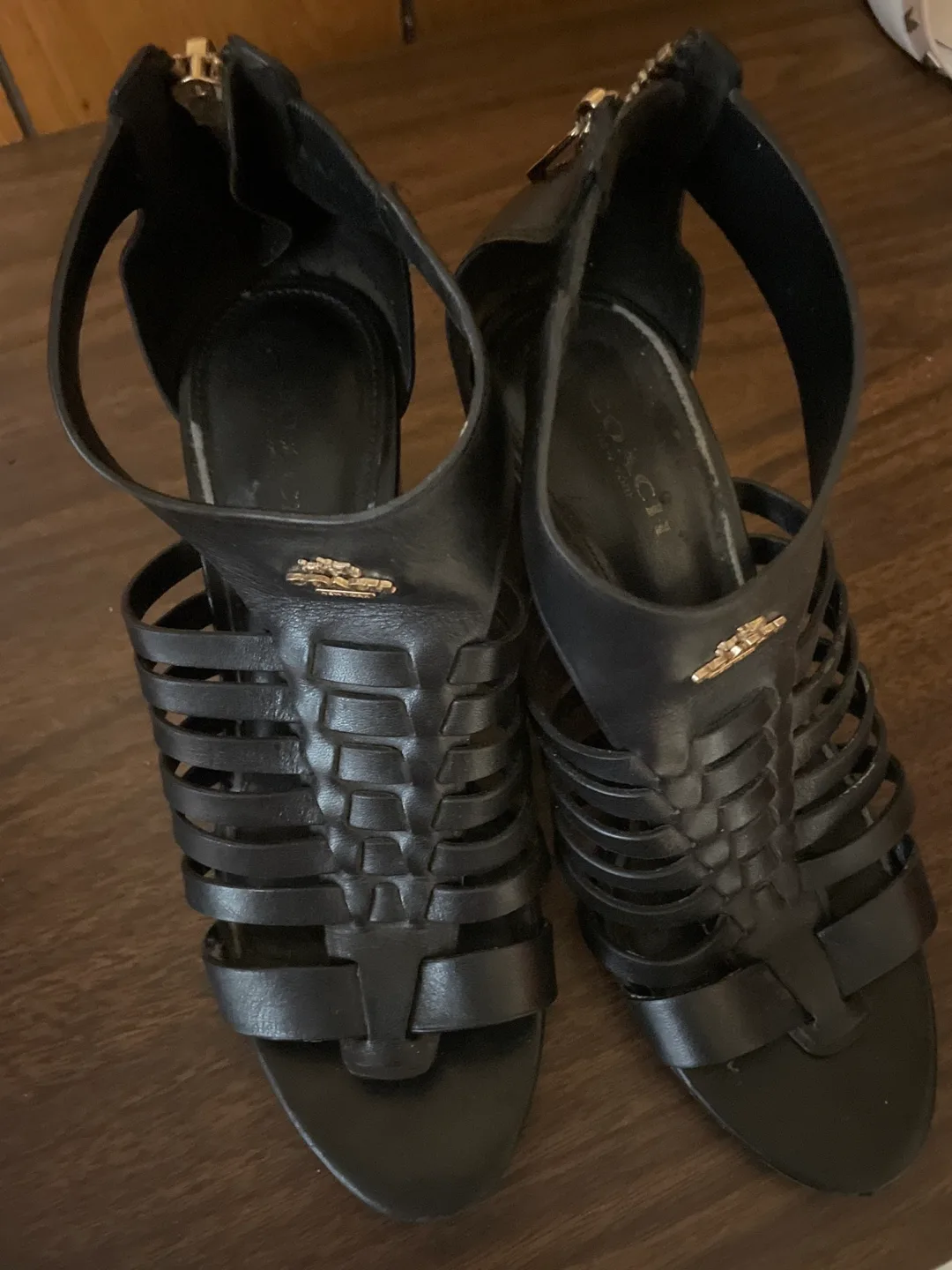 Coach Black Leather Heels#freecycle thumbnail