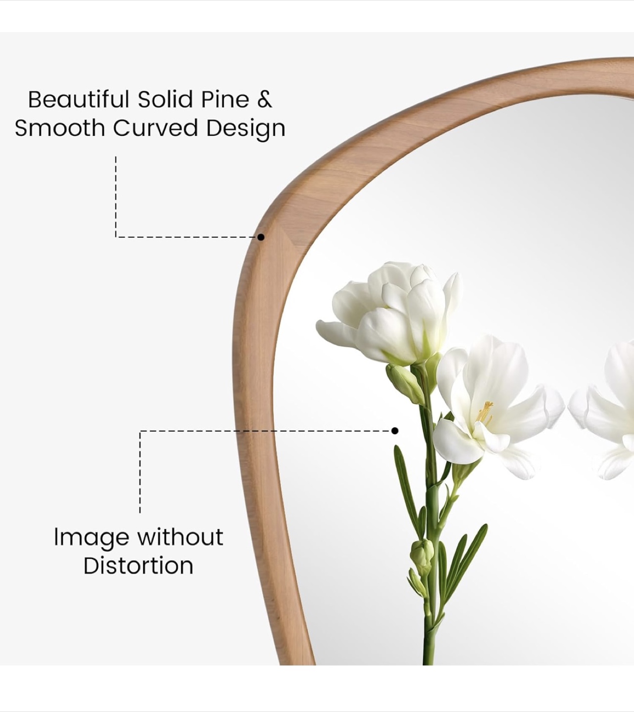 Wood Frame Asymmetrical Wall Mirror - 23" x 36" - photo 5