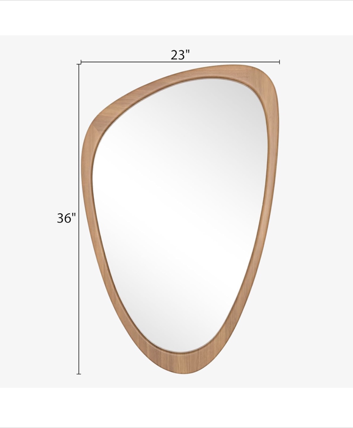 Wood Frame Asymmetrical Wall Mirror - 23" x 36" - photo 3