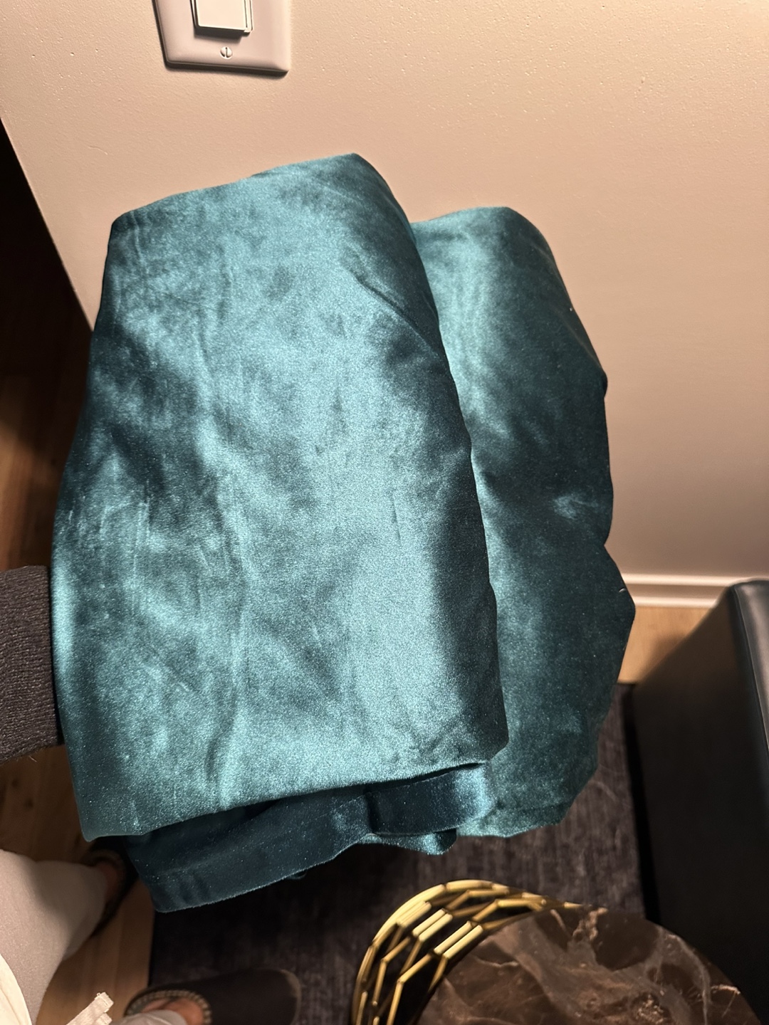 Velvet Heavyweight Window Curtain Panel Teal 54"x108" - photo 2