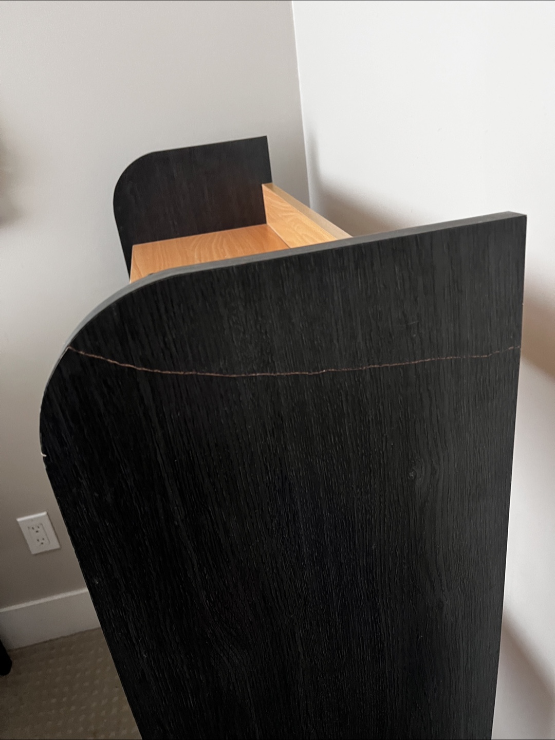 Wooden Shelf - Black & Light Wood - photo 2
