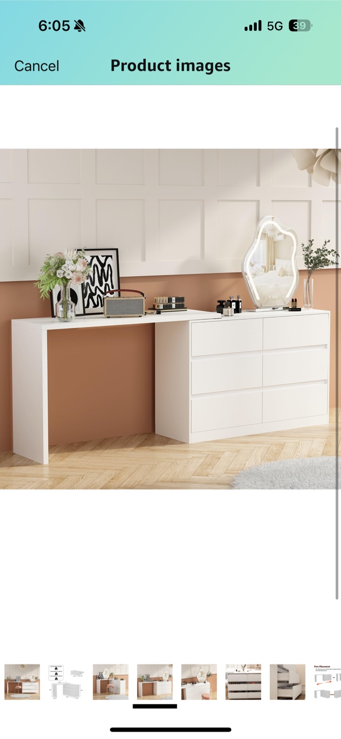 White Dresser with Desk - photo 2