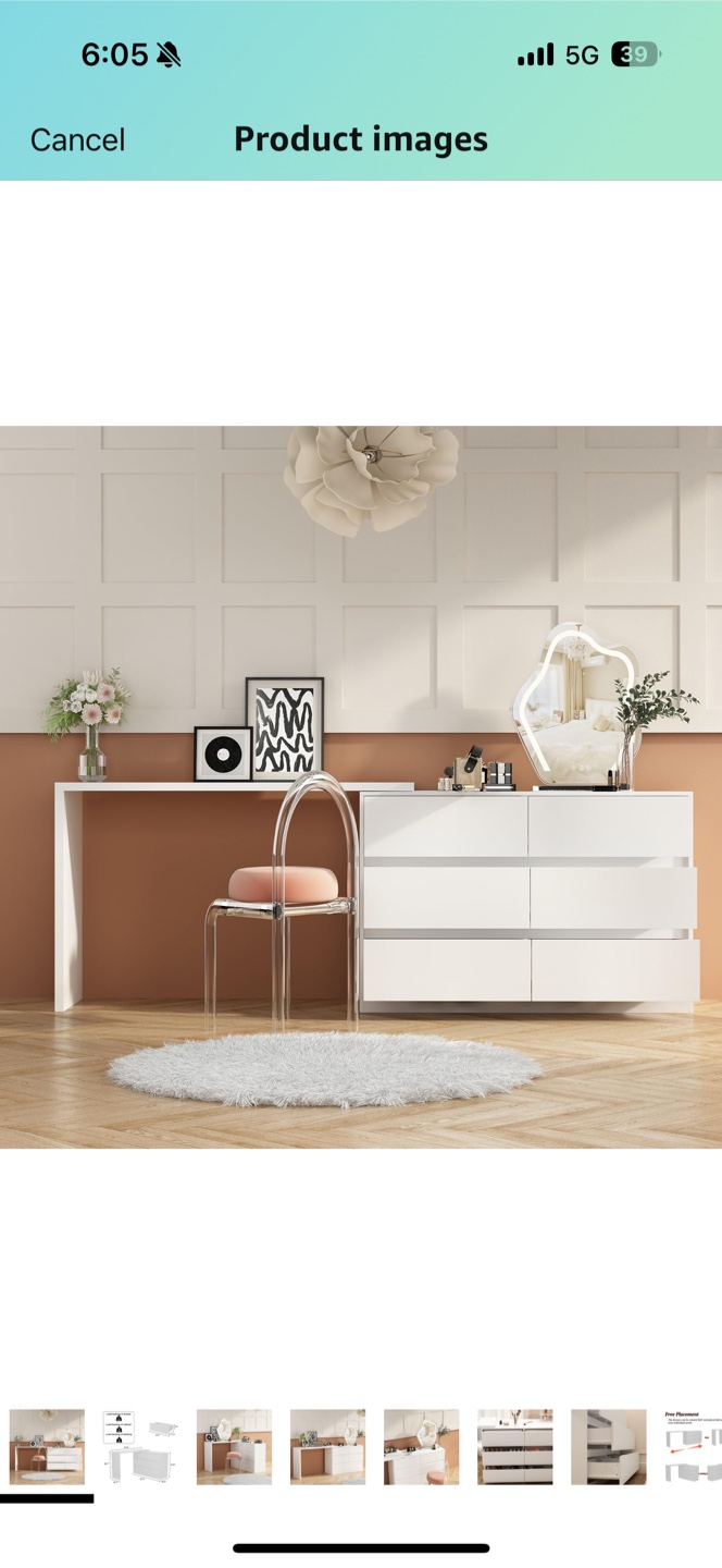 White Dresser with Desk - photo 3