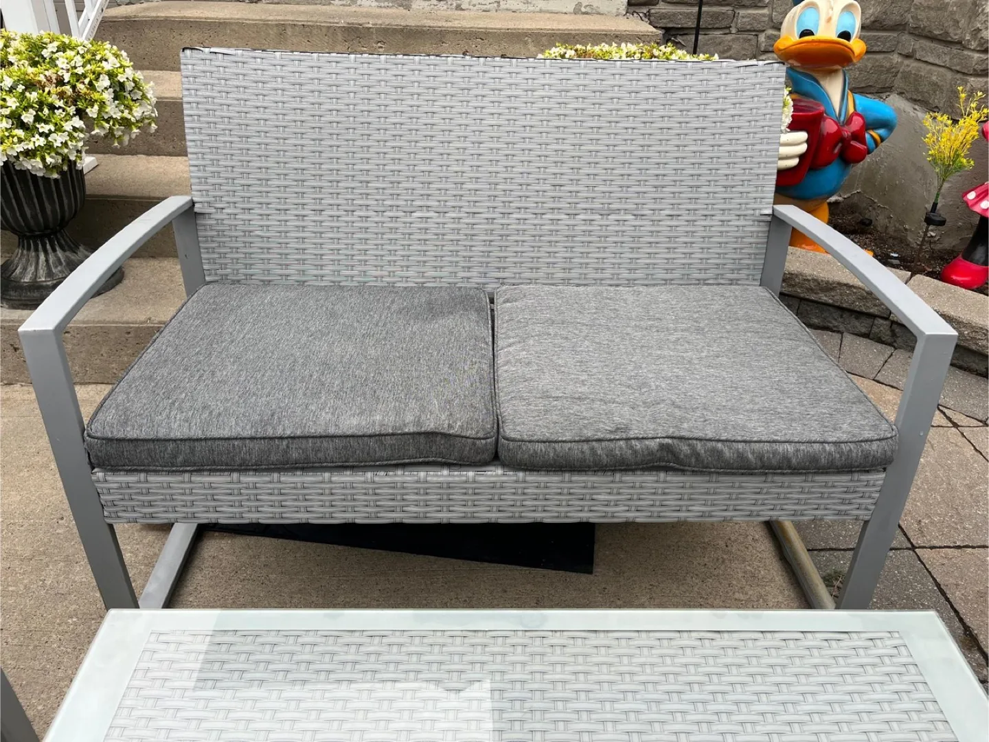 Rattan conversation patio set $250 FIRM image indicator(3)