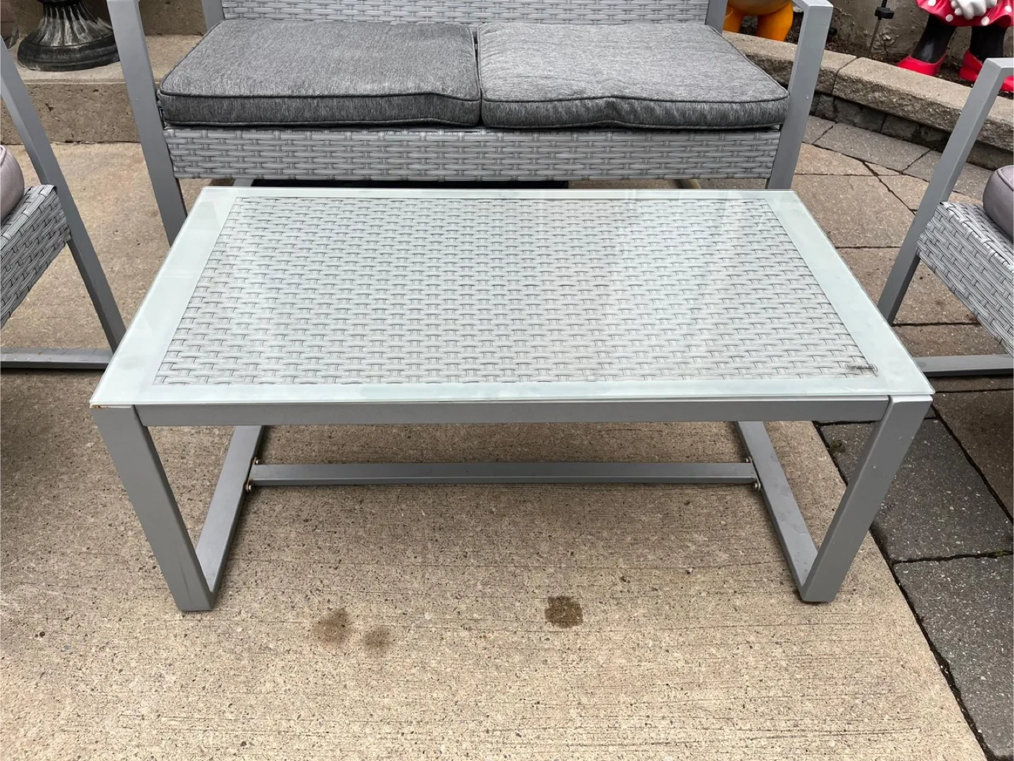 Rattan conversation patio set $250 FIRM image indicator(6)