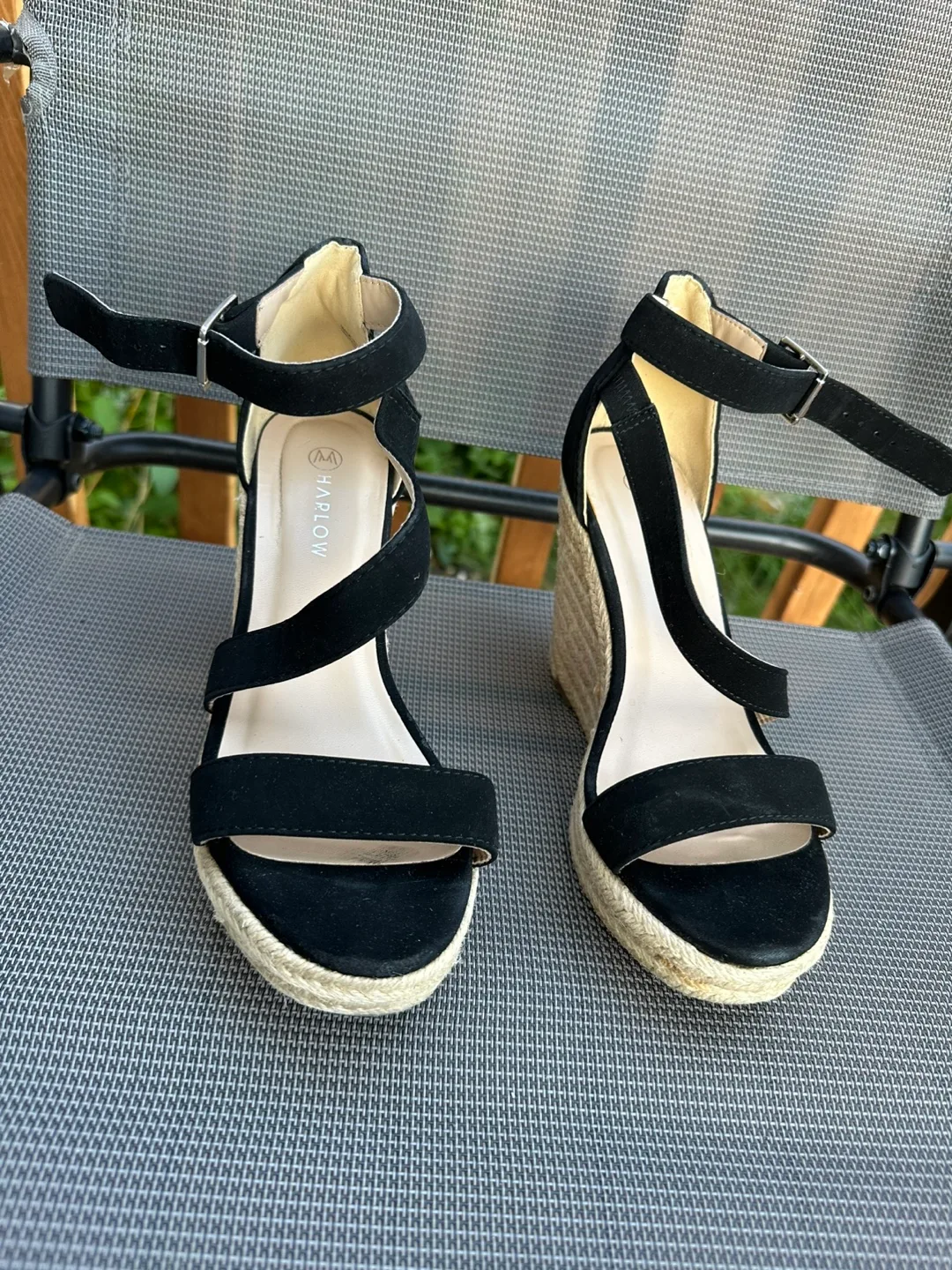 Harlow Black Wedge Sandals - Size 6 image indicator(2)