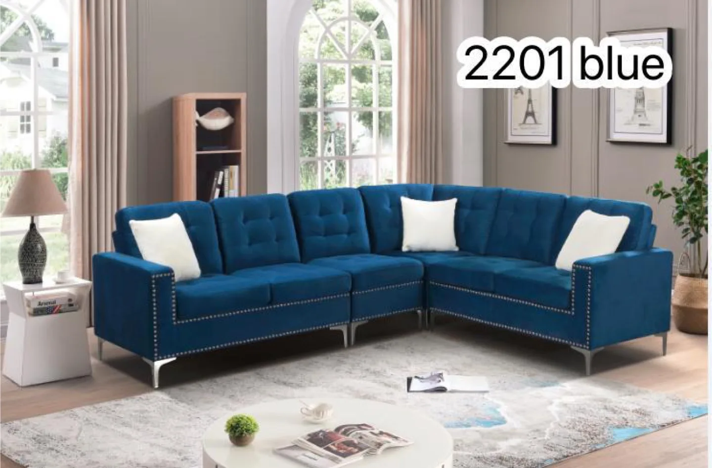 Blue Sectional Sofa - Model 2201 thumbnail