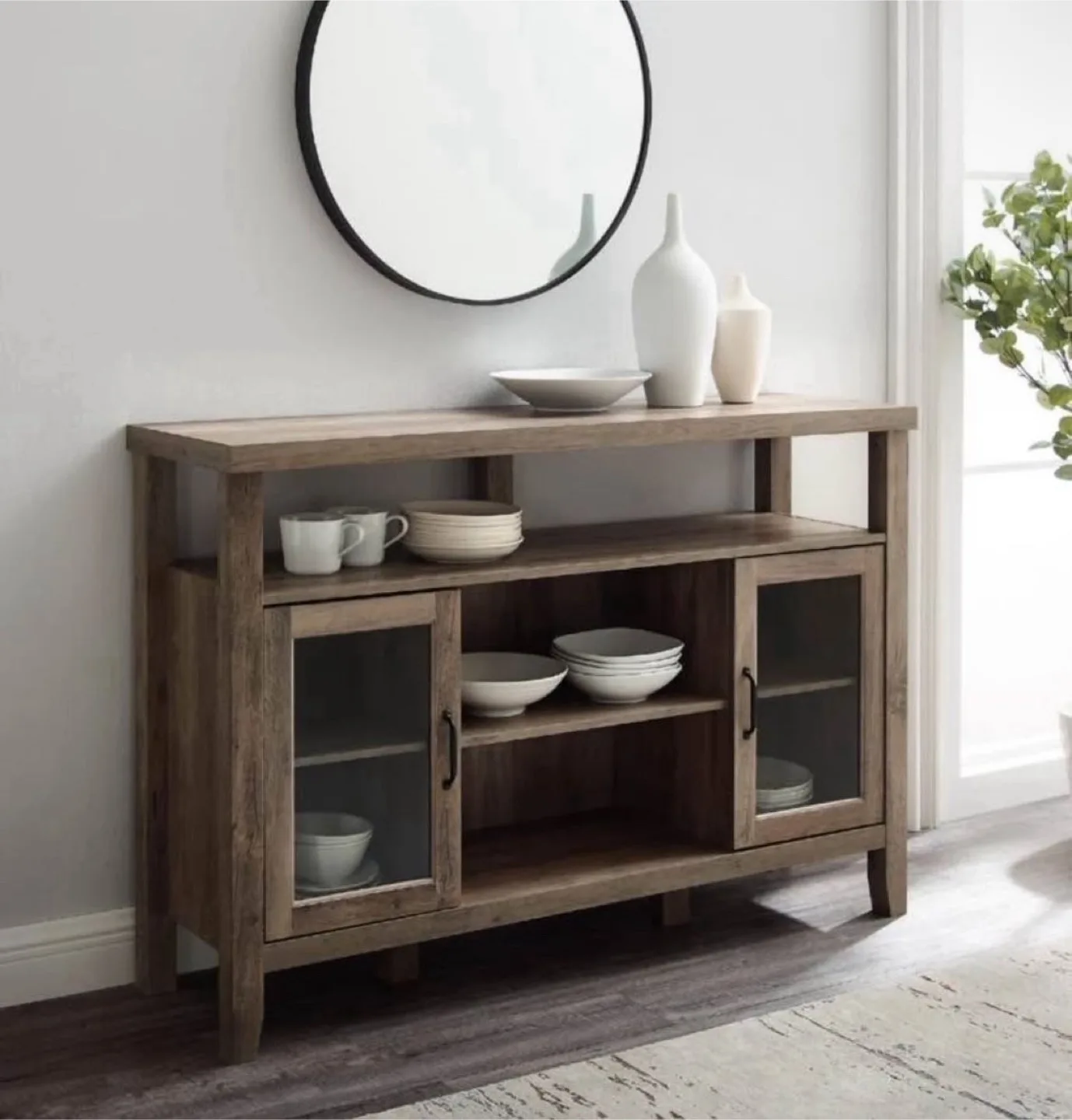 New Sideboard Buffet Server TV Stand Storage Console image indicator(2)