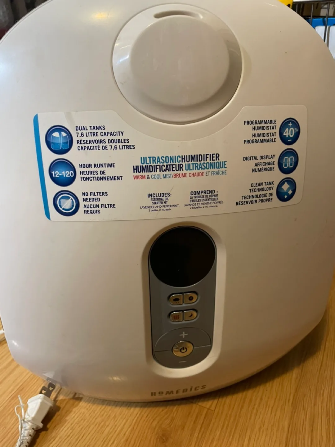 HoMedics Ultrasonic Humidifier - 7.6 Litre Capacity image indicator(5)