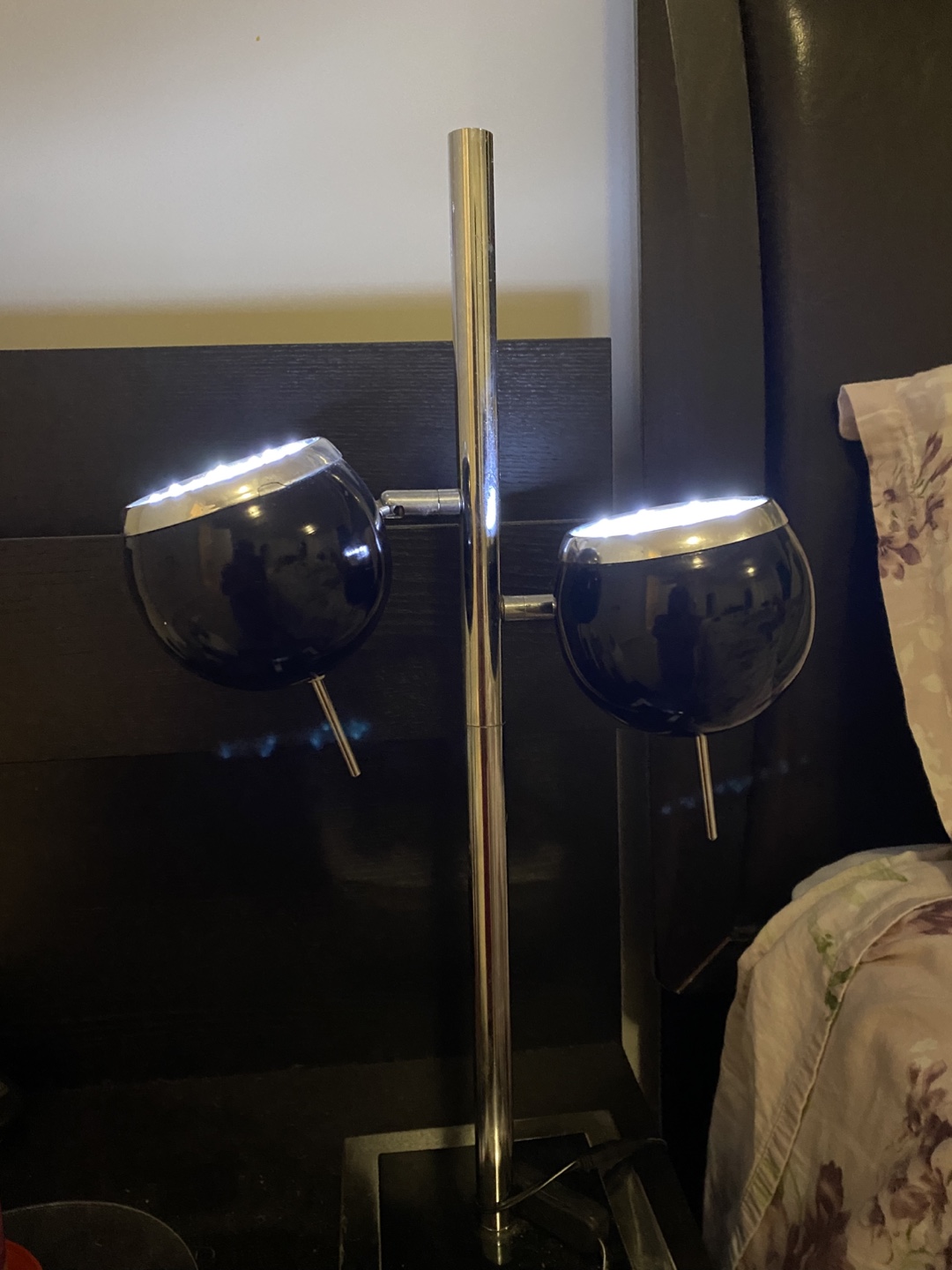 Black & Chrome Adjustable Globe Lamp - photo 2