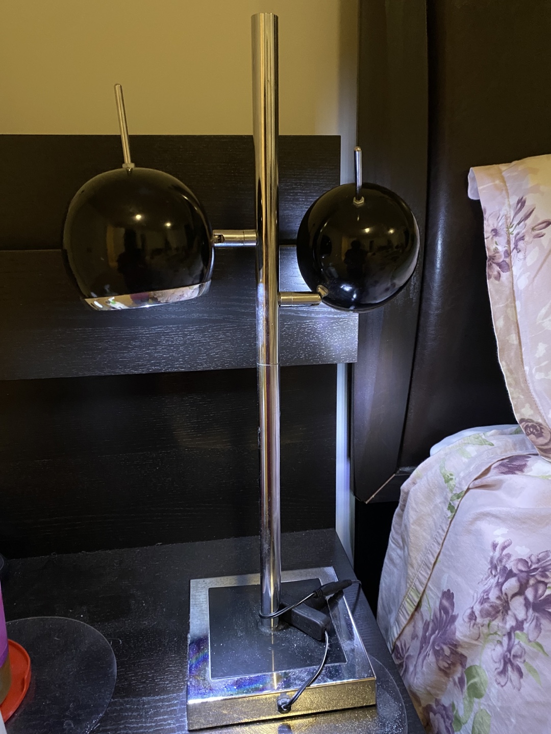 Black & Chrome Adjustable Globe Lamp - photo 4