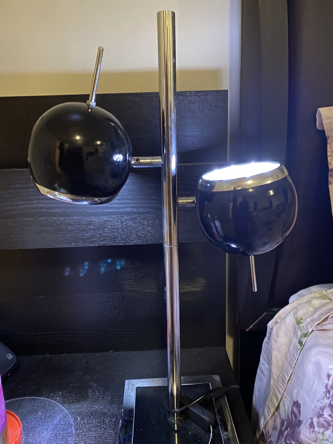 Black & Chrome Adjustable Globe Lamp - photo 3