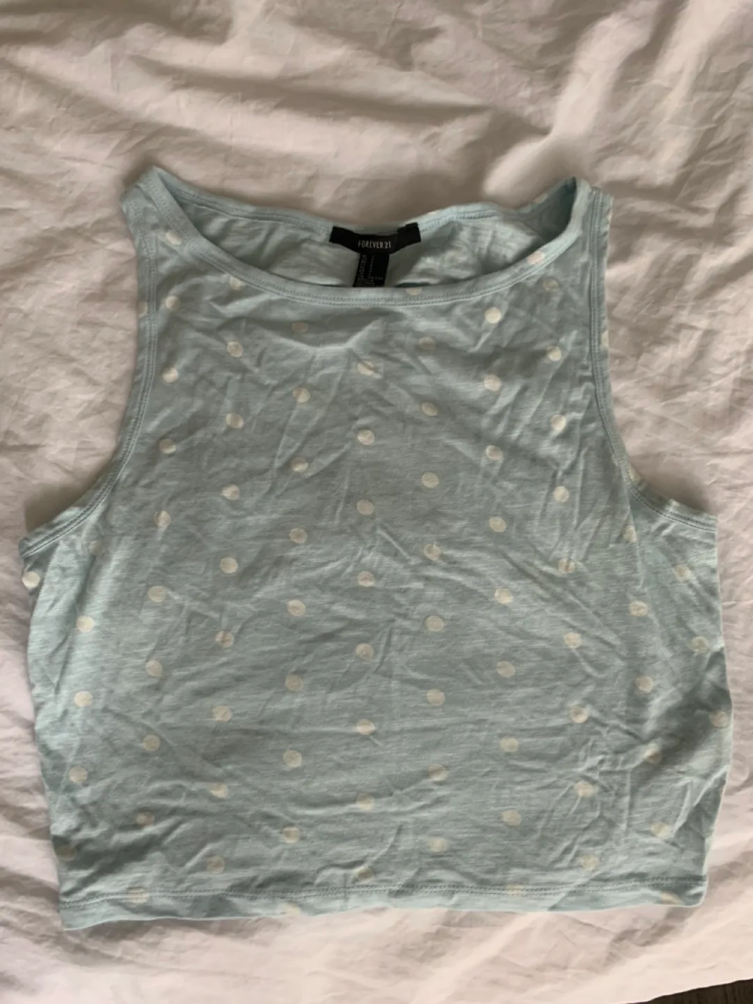Forever 21 Blue Polka Dot Tank Top #freecycle thumbnail
