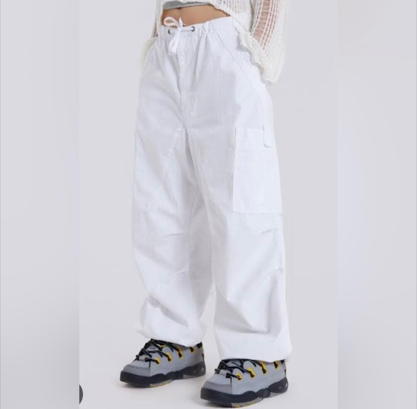 Jaded London White Parachute Pants - Size M - photo 2