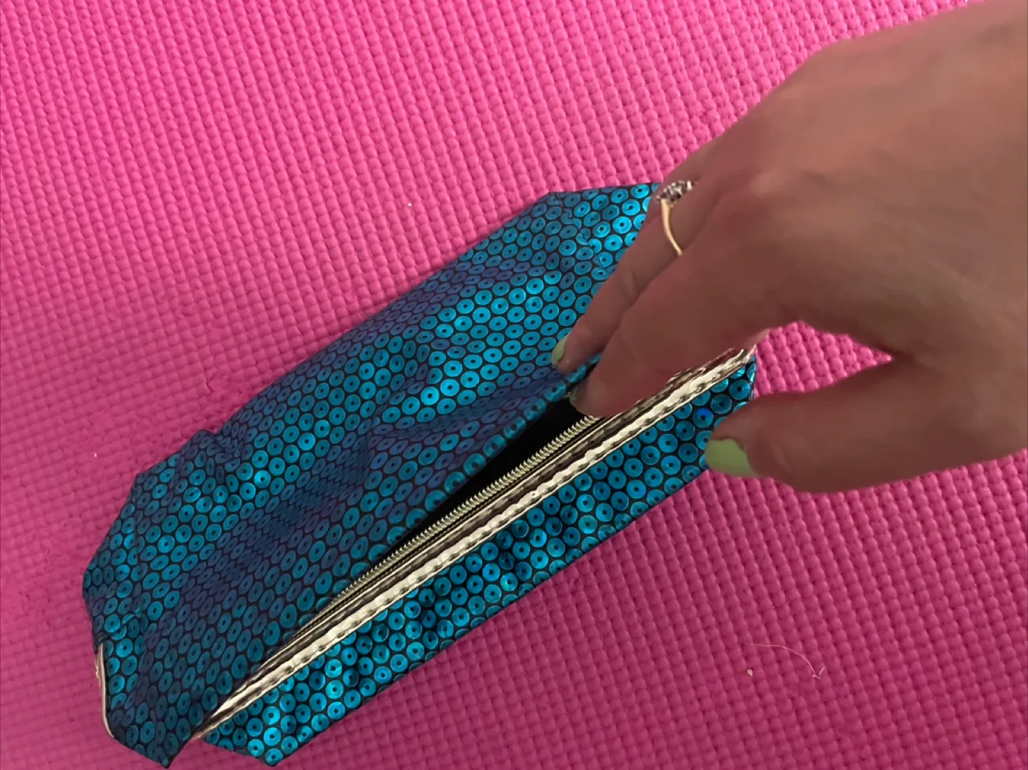 Sequin Makeup Bag - Blue thumbnail